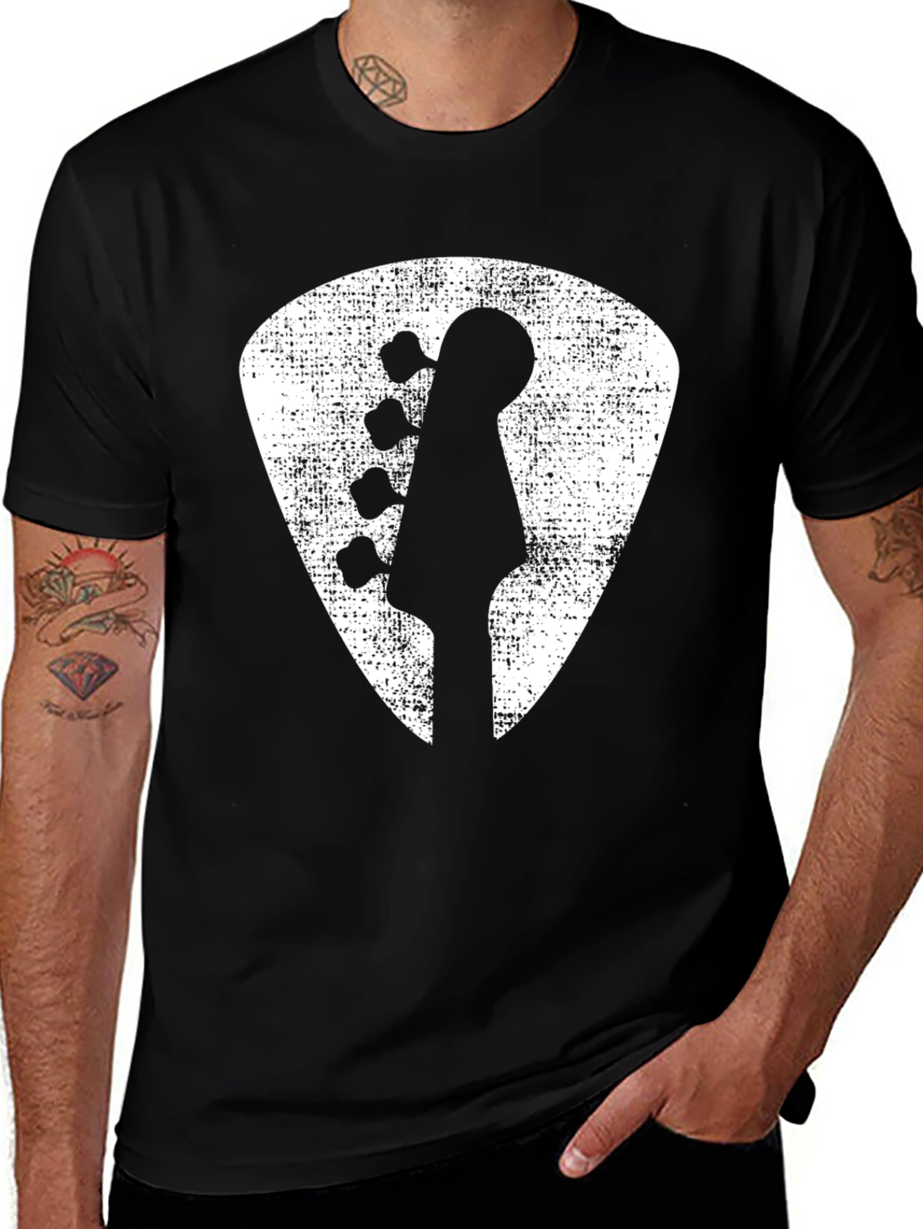 Bass Guitar Pick T-Shirt - Music Lover Tee