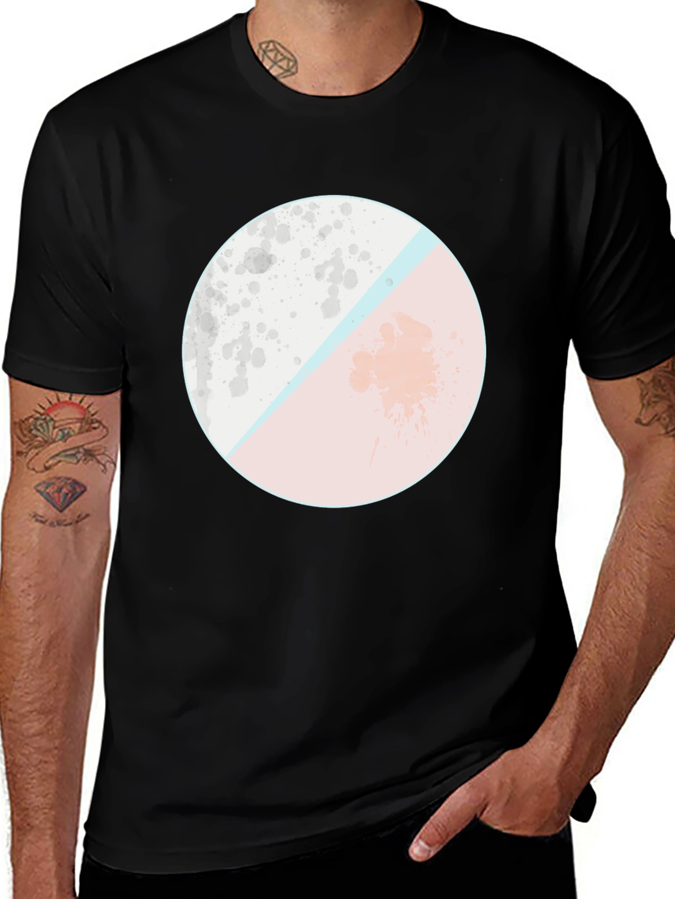 Variant 18 of Abstract Geometric Graphic Tee - Soft Cotton Blend