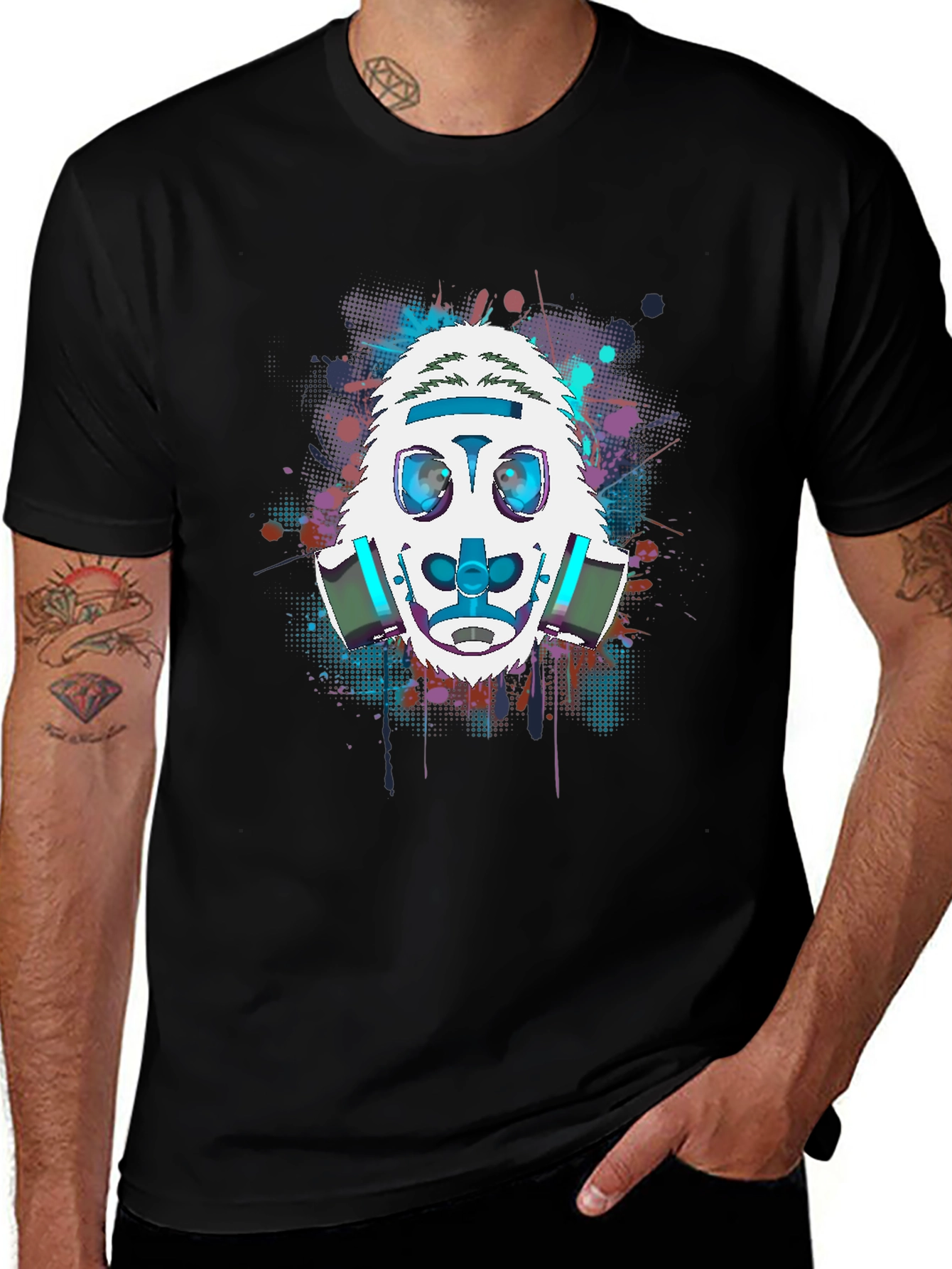Variant 25 of Gas Mask Yeti Graphic Tee - Cool Streetwear Style