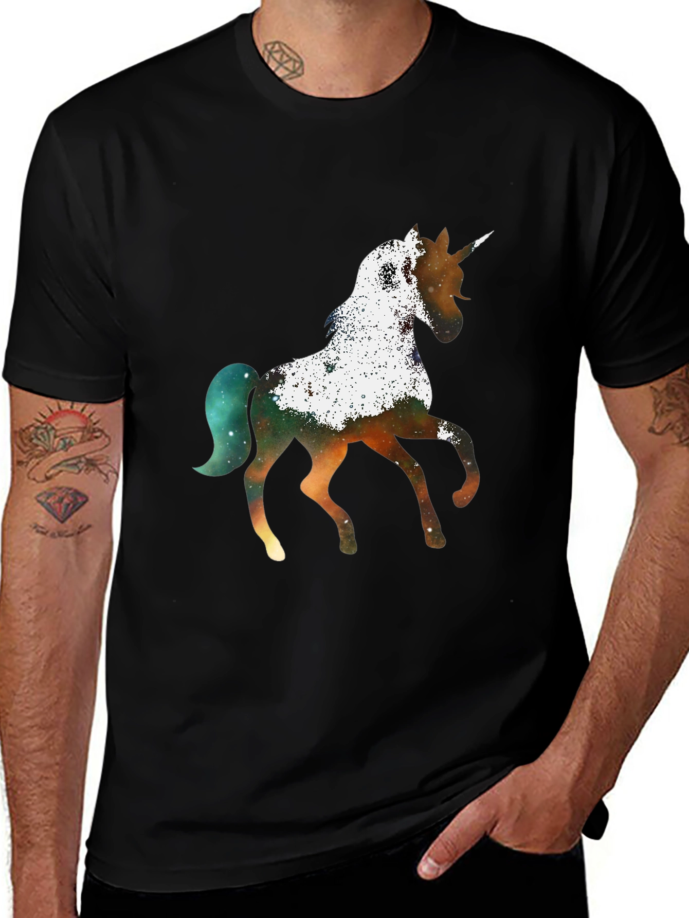 Variant 16 of Unicorn Galaxy Graphic T-Shirt - Stylish Men's Tee
