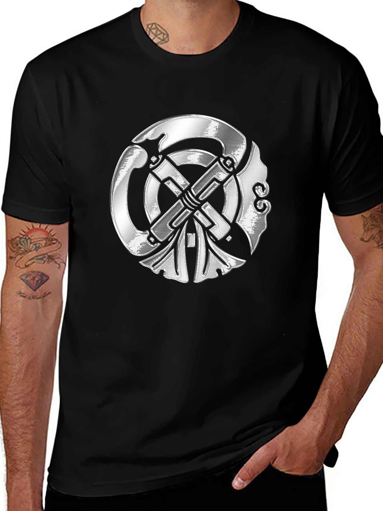 Variant 2 of Silver Emblem Black T-Shirt