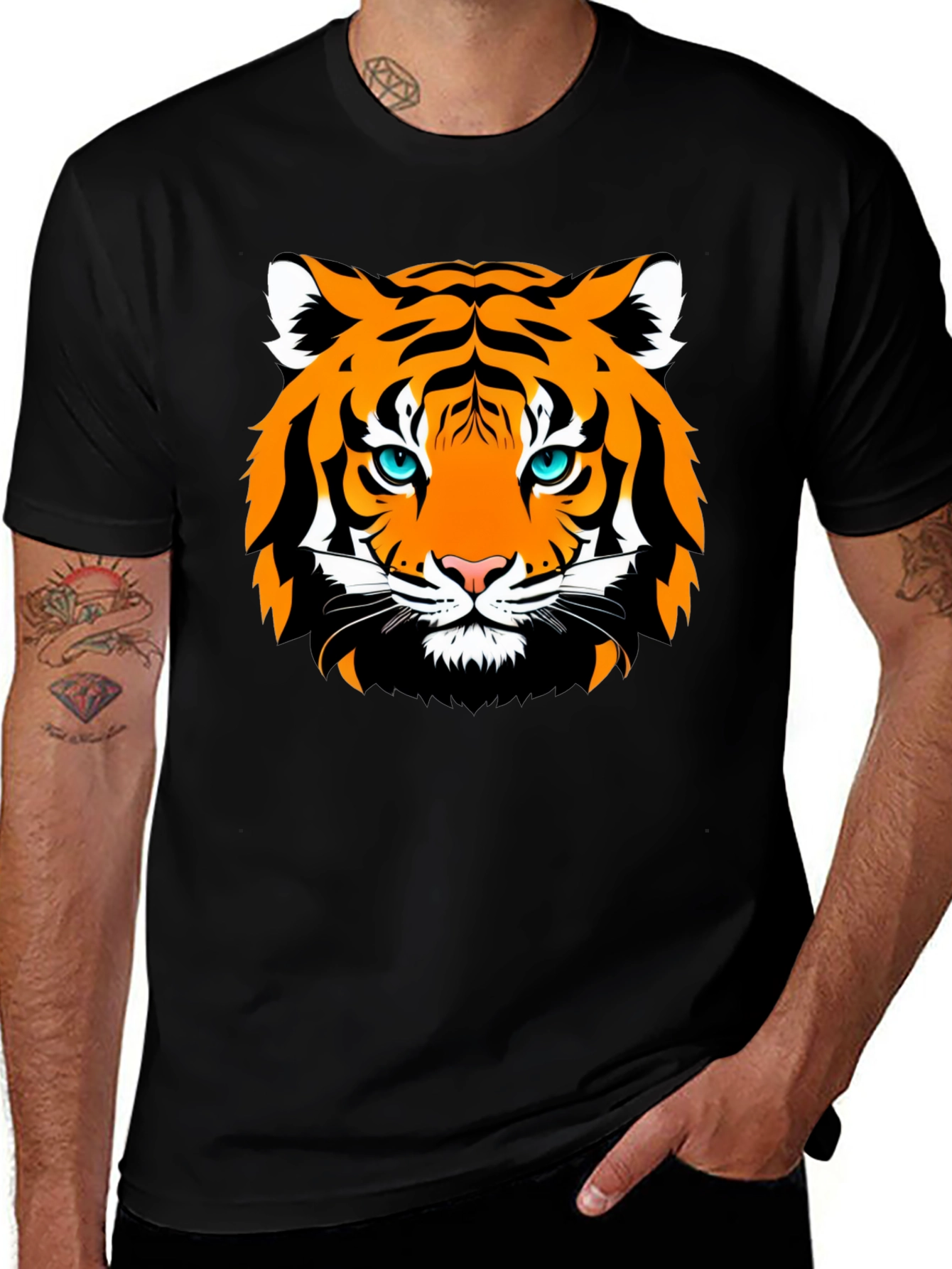 Variant 2 of Tiger Graphic Black T-Shirt - Stylish Men's Fashion