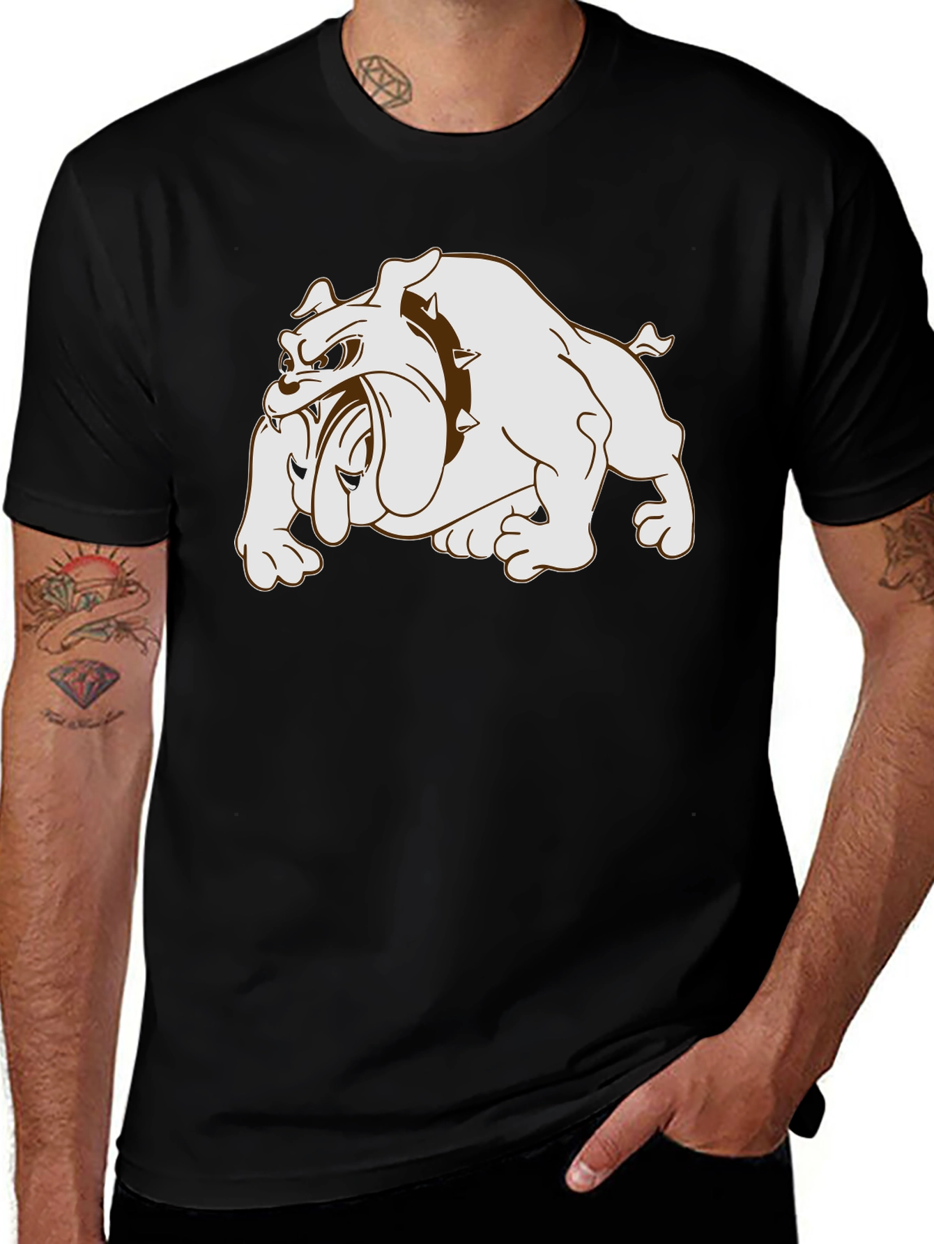 Variant 7 of Bulldog Graphic Tee - Black Cotton Comfort