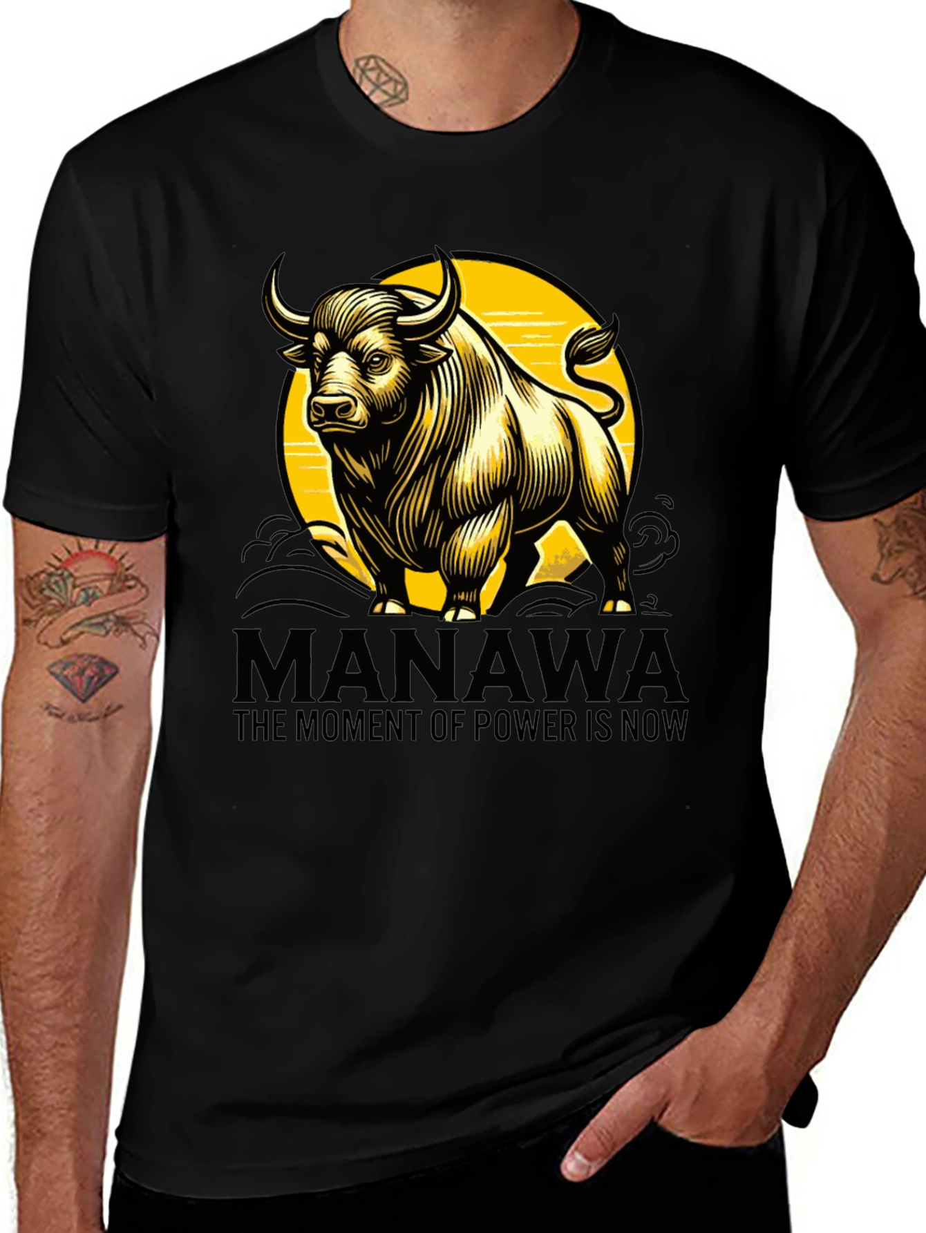 Variant 24 of Manawa Bull Graphic T-Shirt - Power is Now