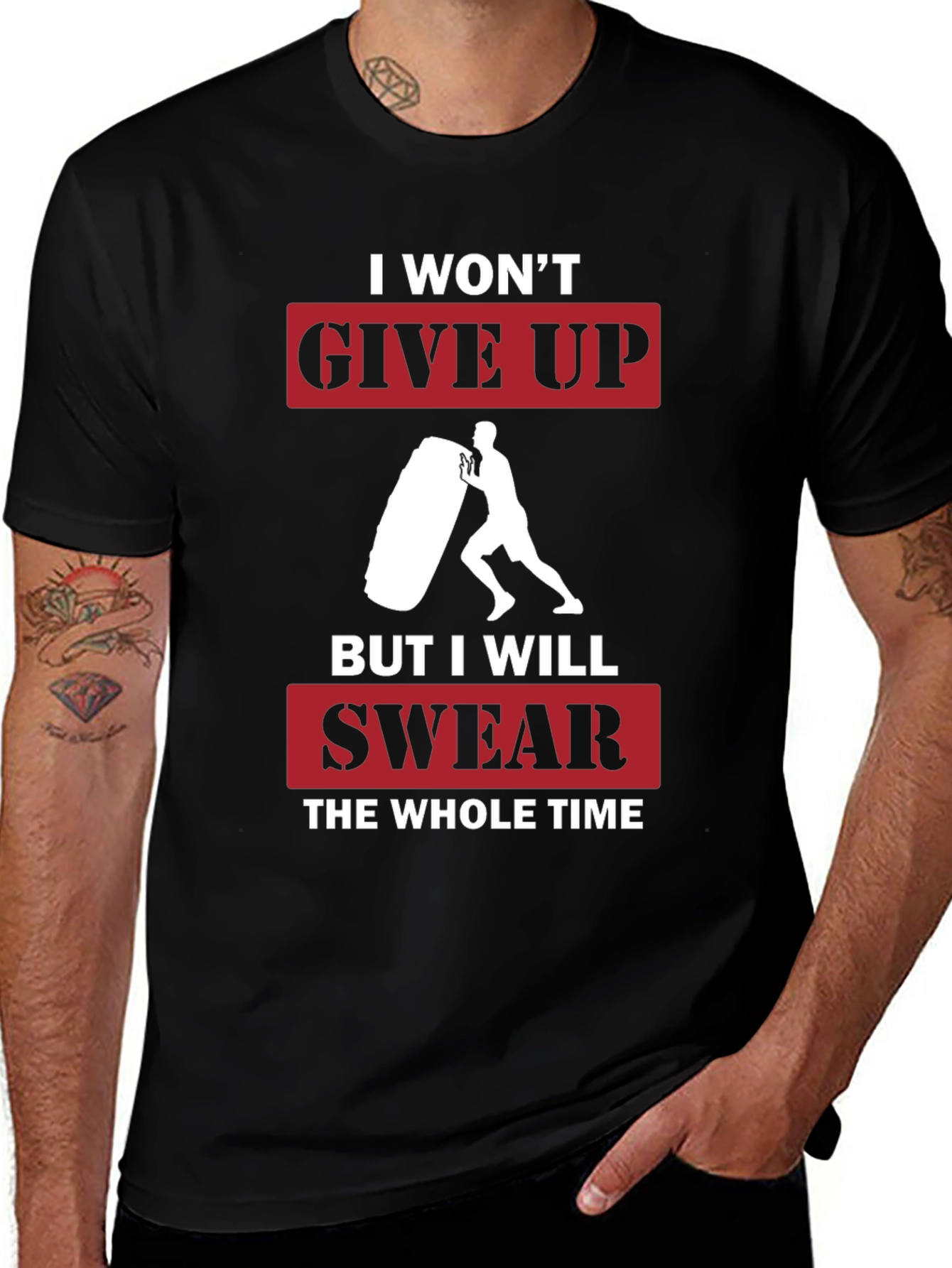 Variant 27 of I Won't Give Up Gym Motivation T-Shirt