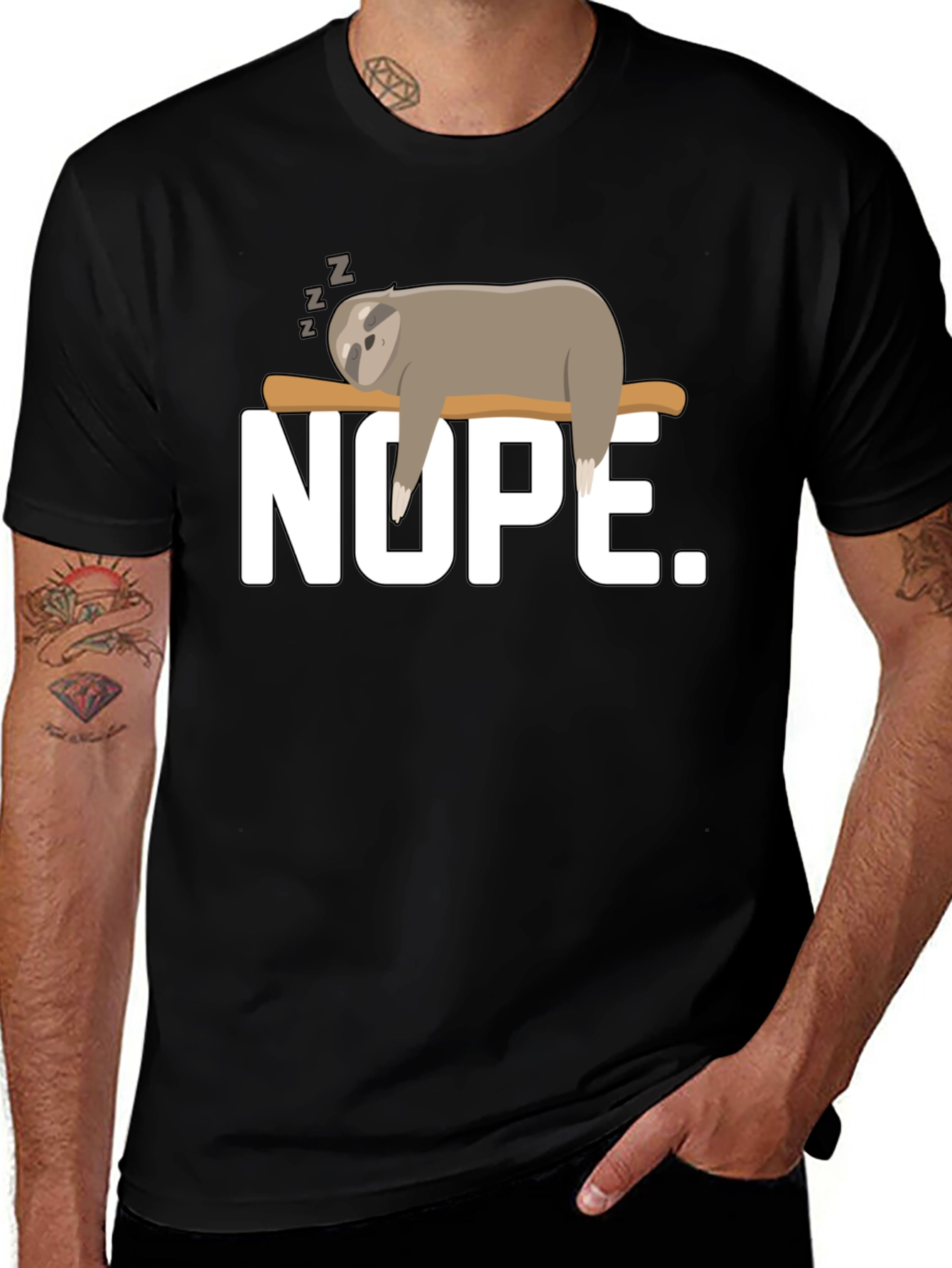 Variant 28 of Nope Sloth Graphic Tee - Lazy Days Shirt