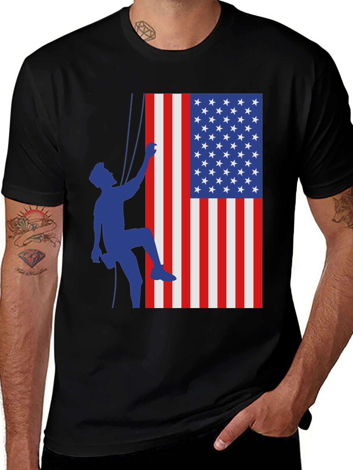 Variant 21 of USA Climbing Patriotic Graphic Tee