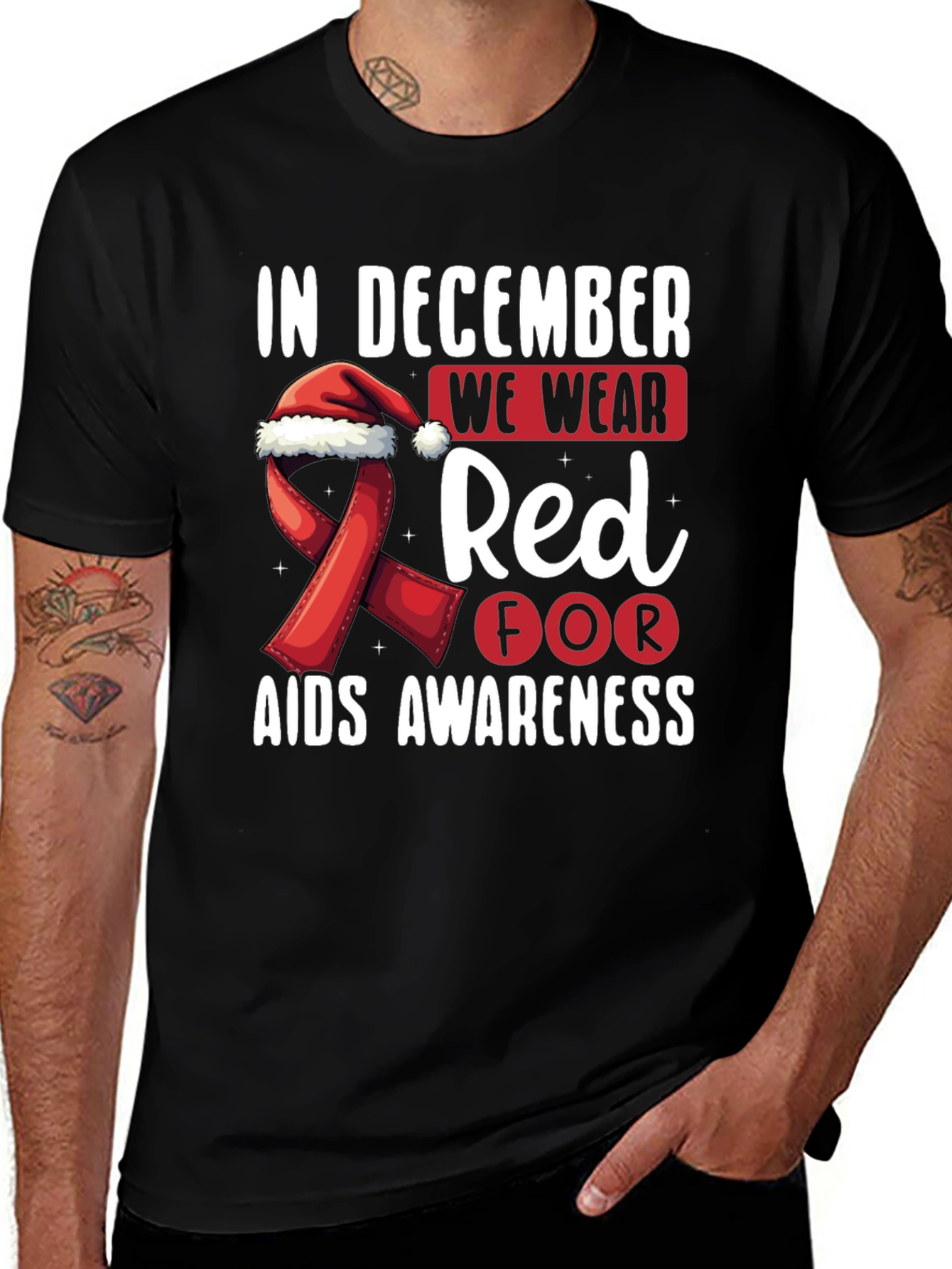AIDS Awareness Christmas Ribbon T-Shirt