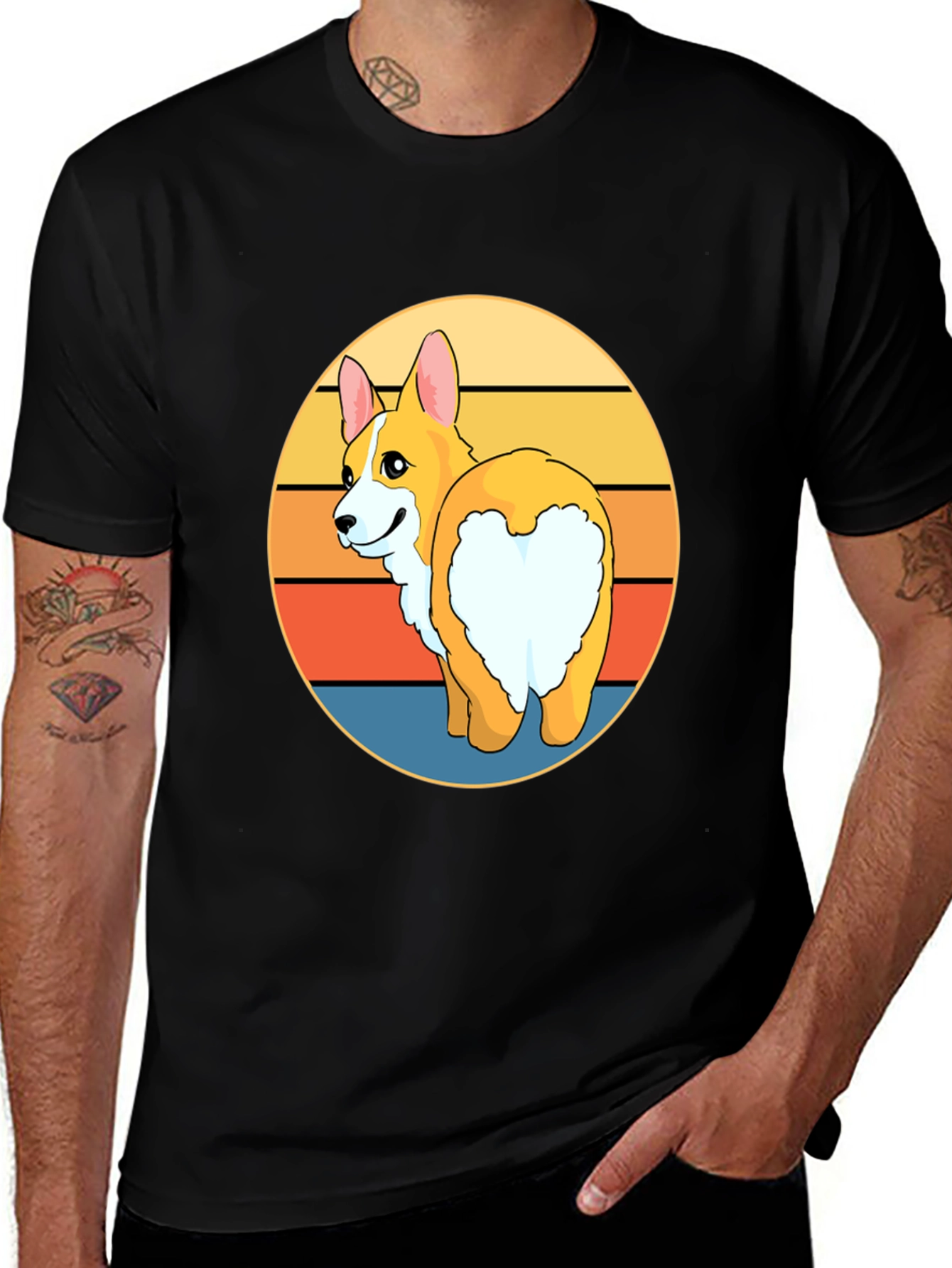 Variant 28 of Corgi Butt Sunset T-Shirt - Funny Dog Lover Tee