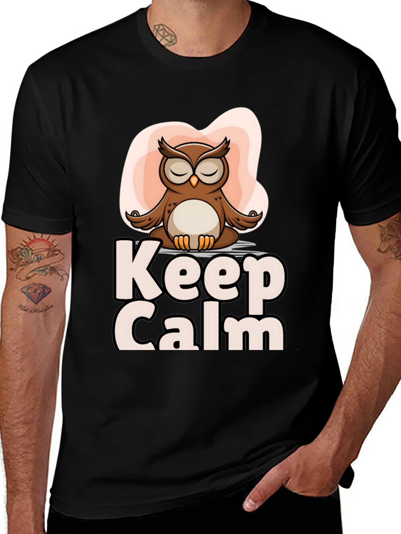 Zen Owl T-Shirt - Keep Calm & Meditate Tee