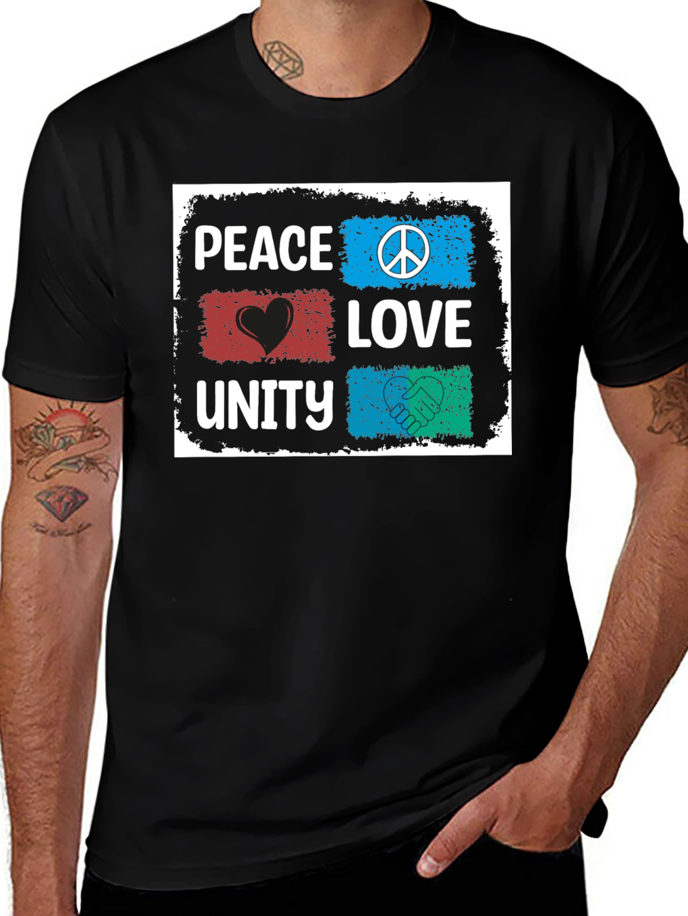 Variant 19 of Peace Love Unity T-Shirt - Positive Message Graphic Tee