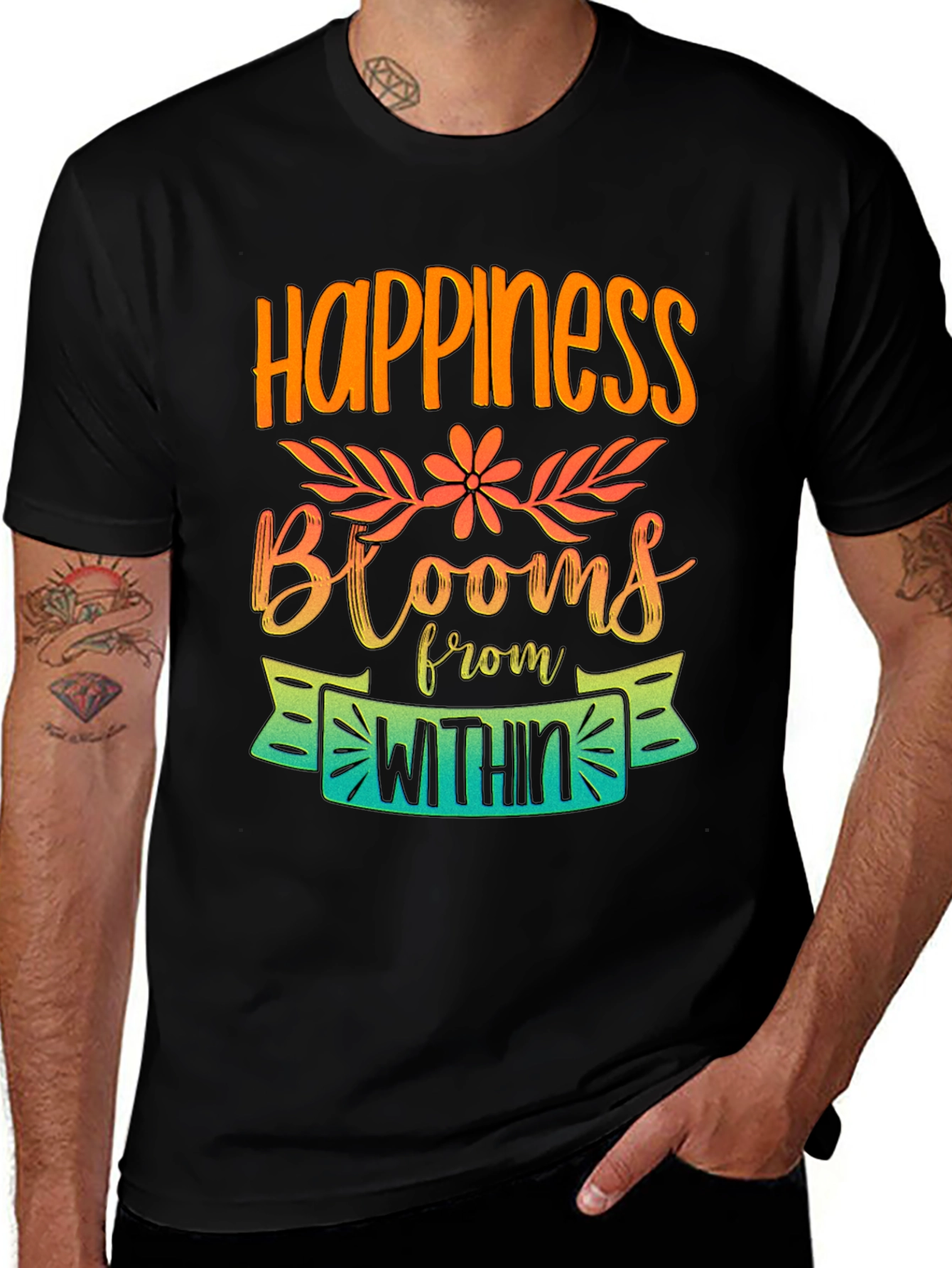 Happiness Blooms Within Graphic Tee - Positive Vibes