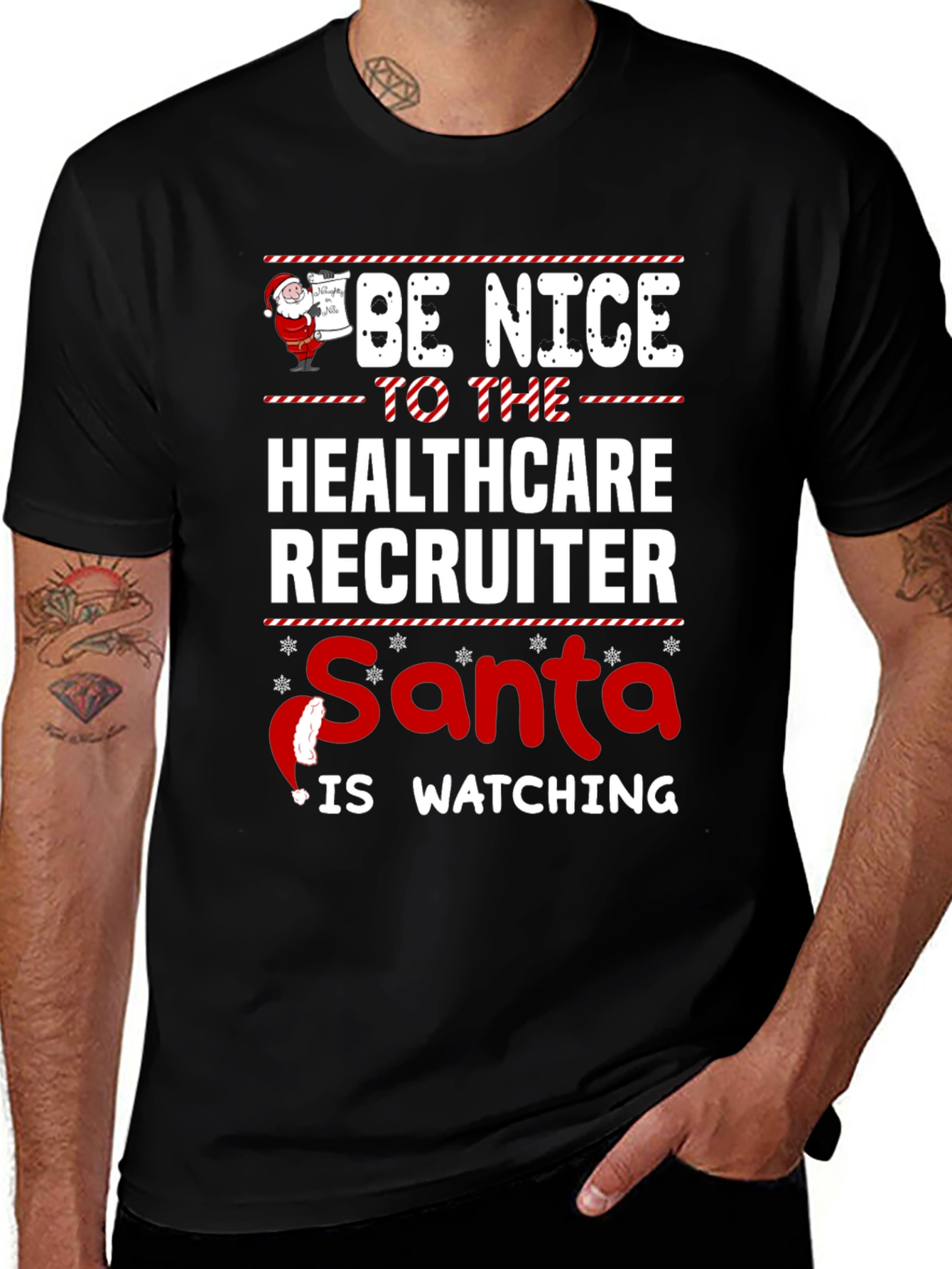 Healthcare Recruiter Santa Holiday T-Shirt