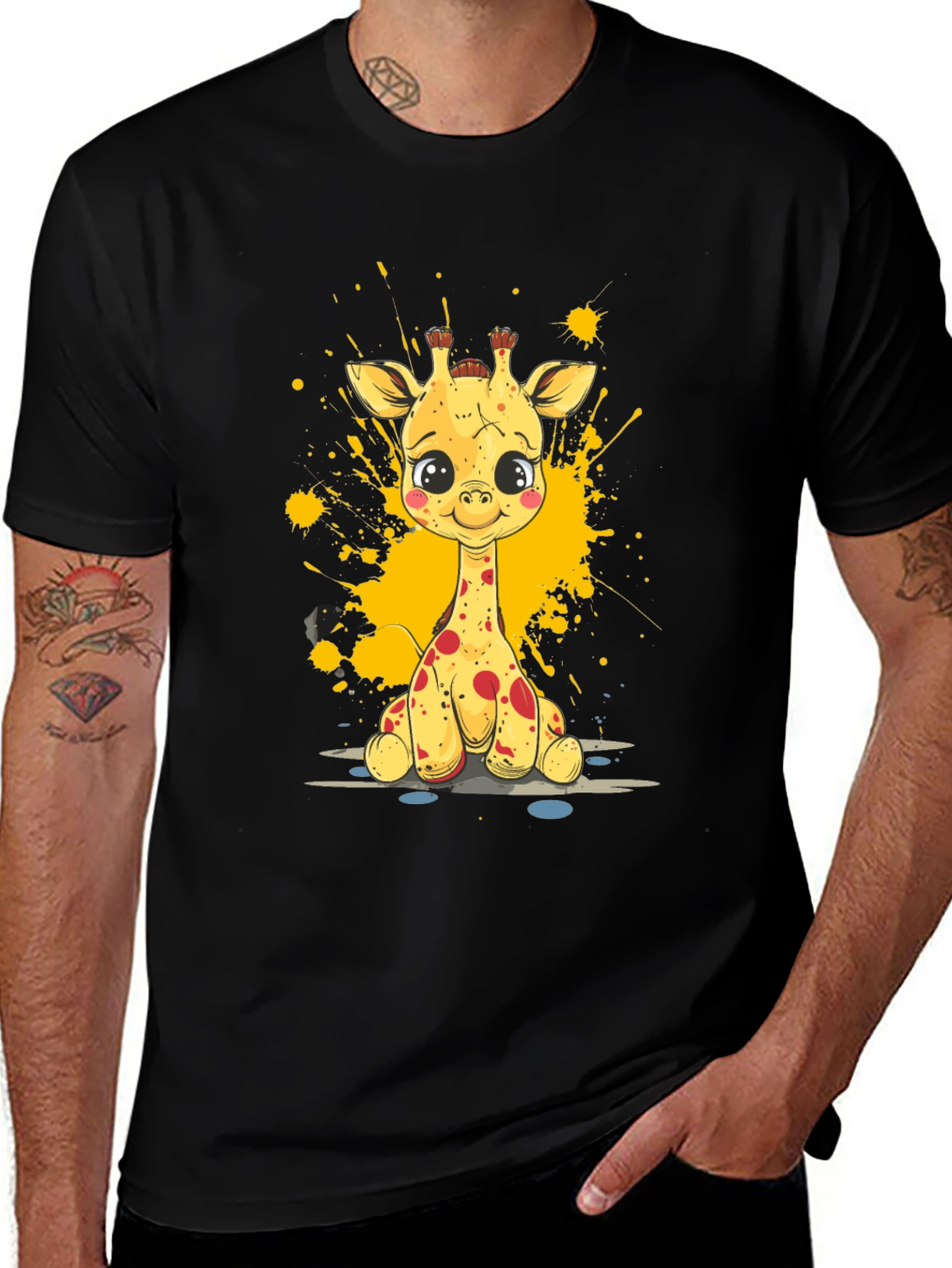 Variant 24 of Giraffe Splash Tee - Cute Cartoon Animal Shirt