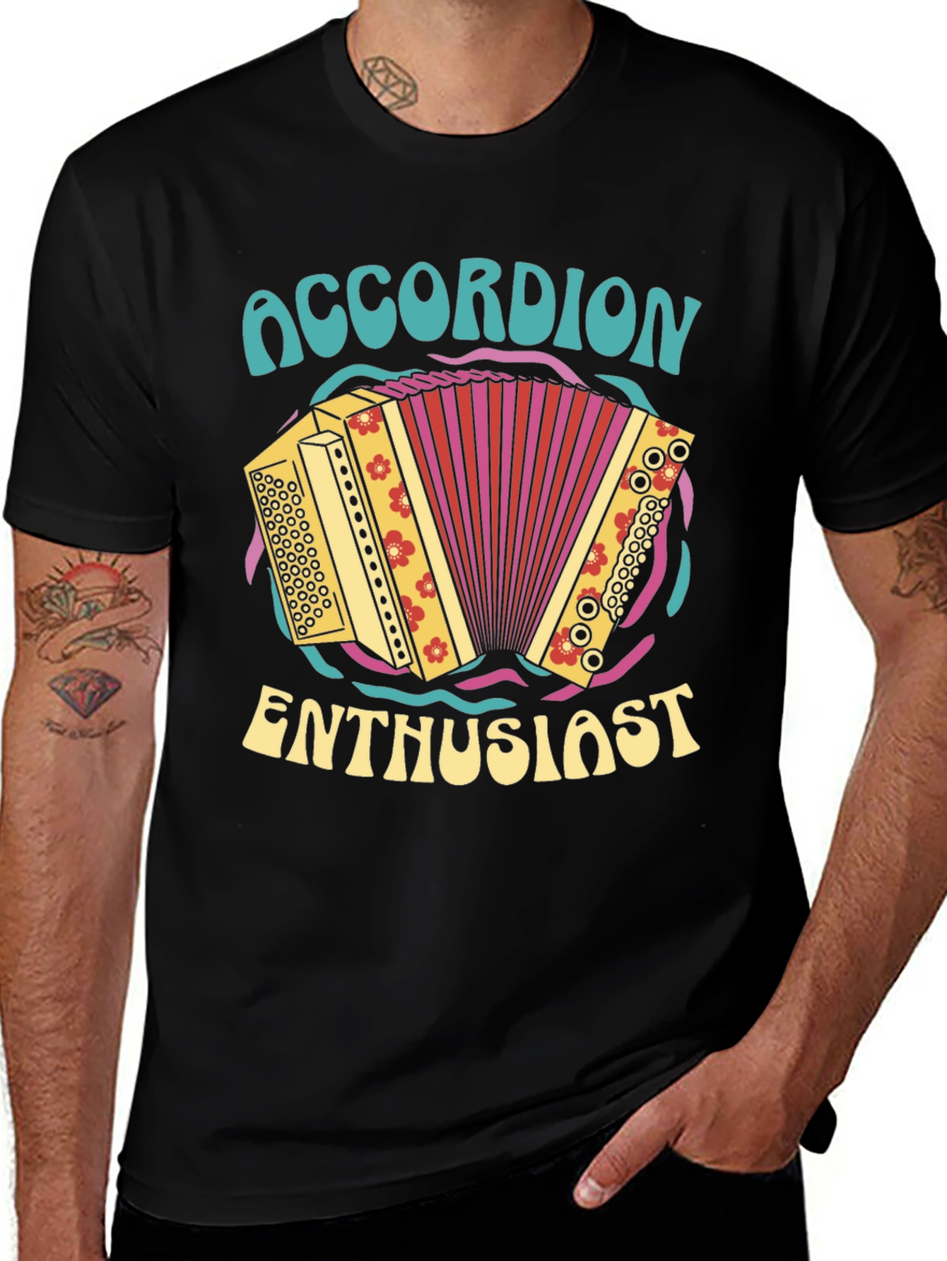 Variant 8 of Accordion Enthusiast Graphic T-Shirt