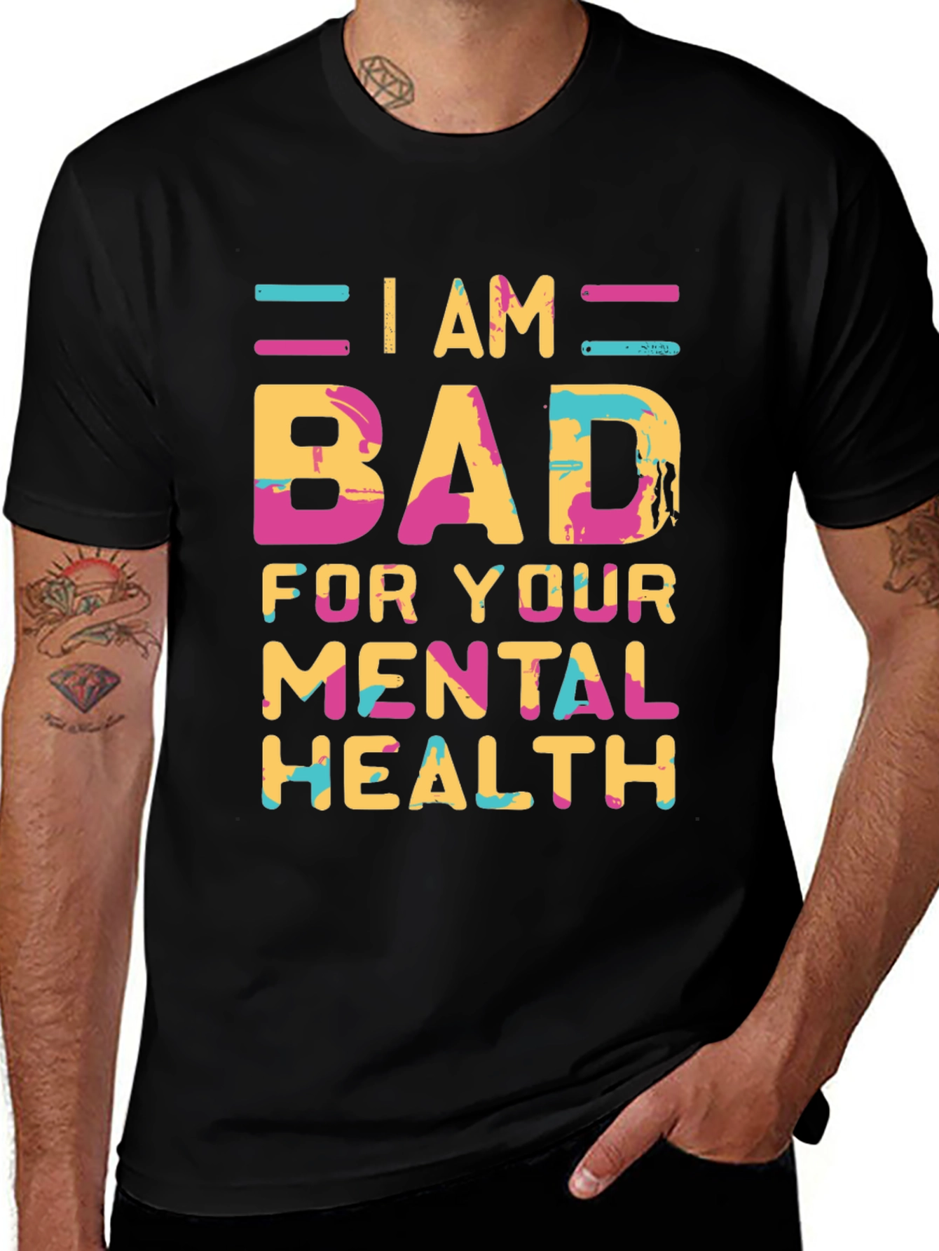 Variant 28 of I AM BAD Mental Health Graphic Tee