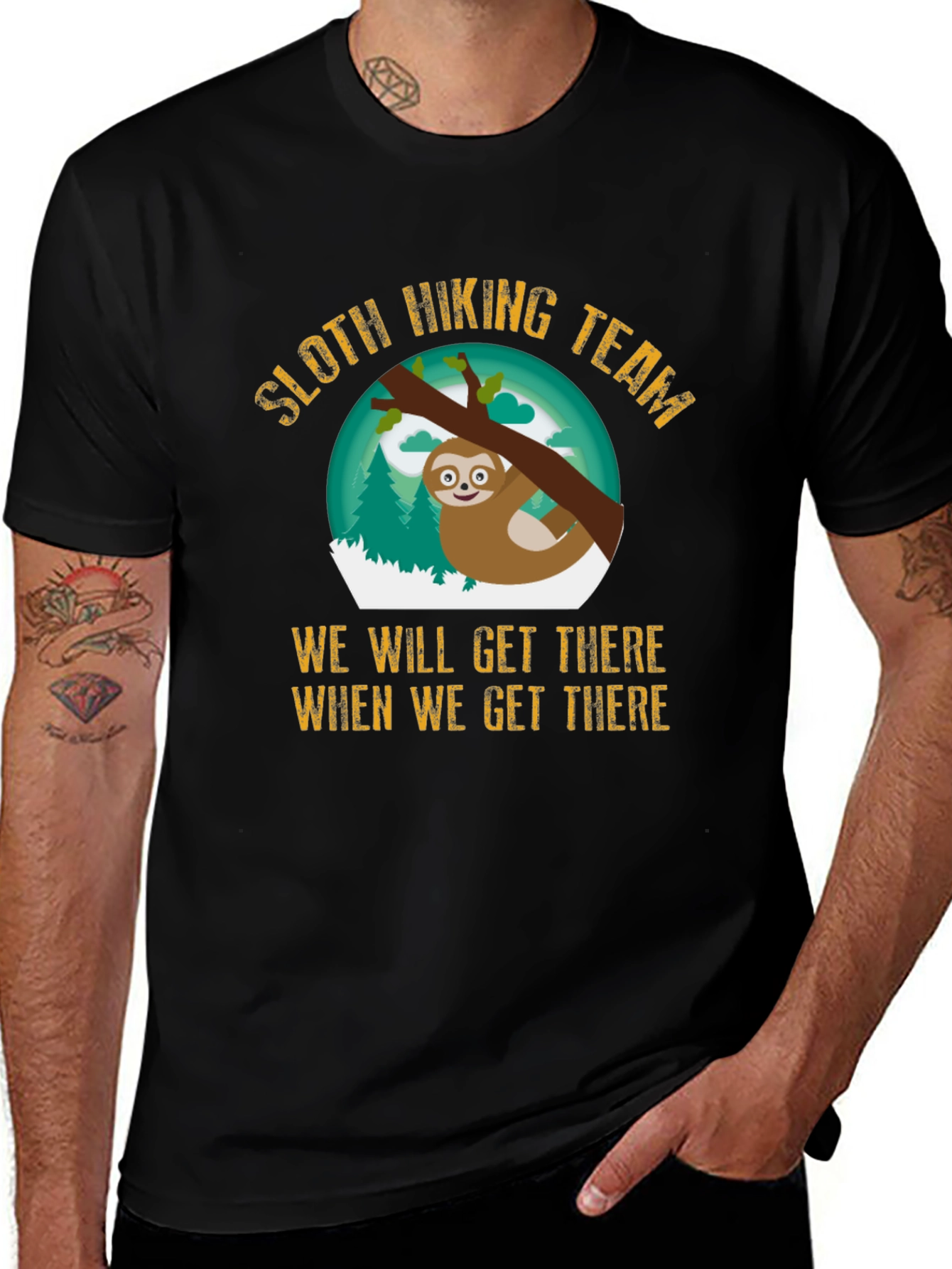 Variant 21 of Sloth Hiking Team Tee