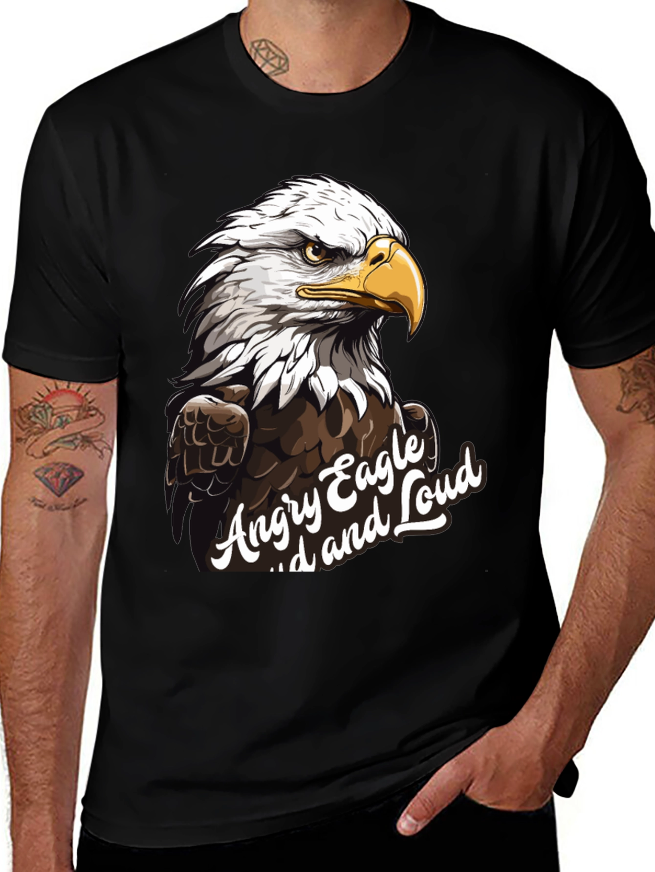 Variant 25 of Angry Eagle Loud T-Shirt - Black