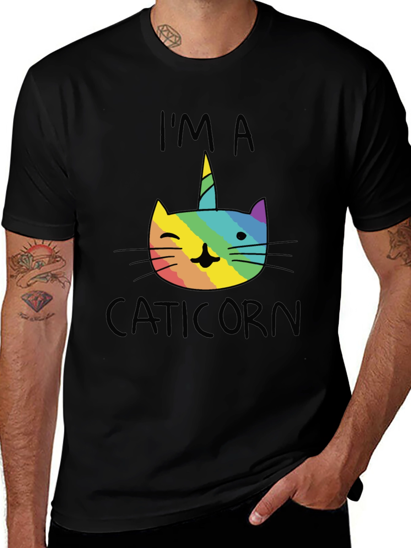 Caticorn T-Shirt - Rainbow Unicorn Cat