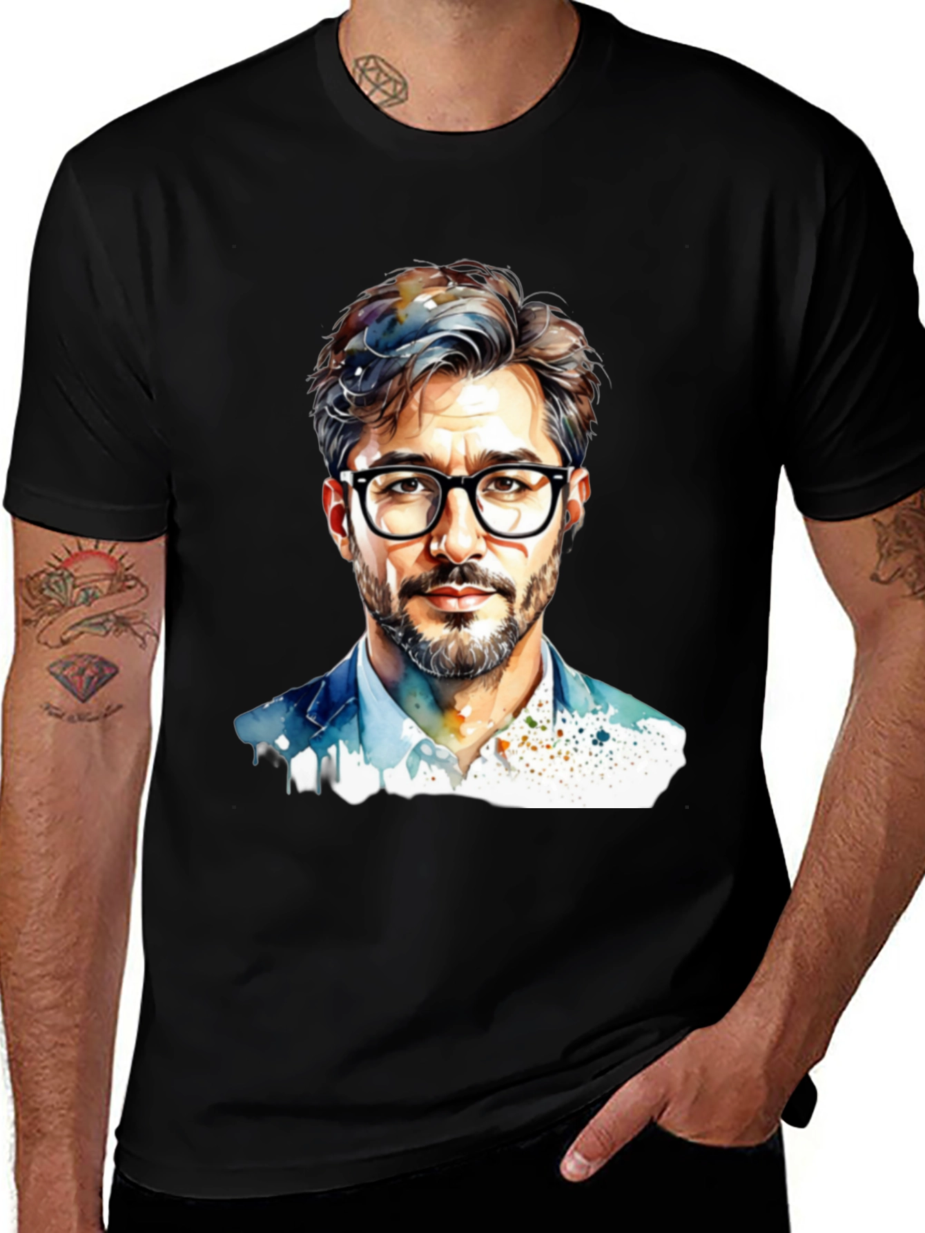 Variant 20 of Stylish Men's Portrait Graphic Tee