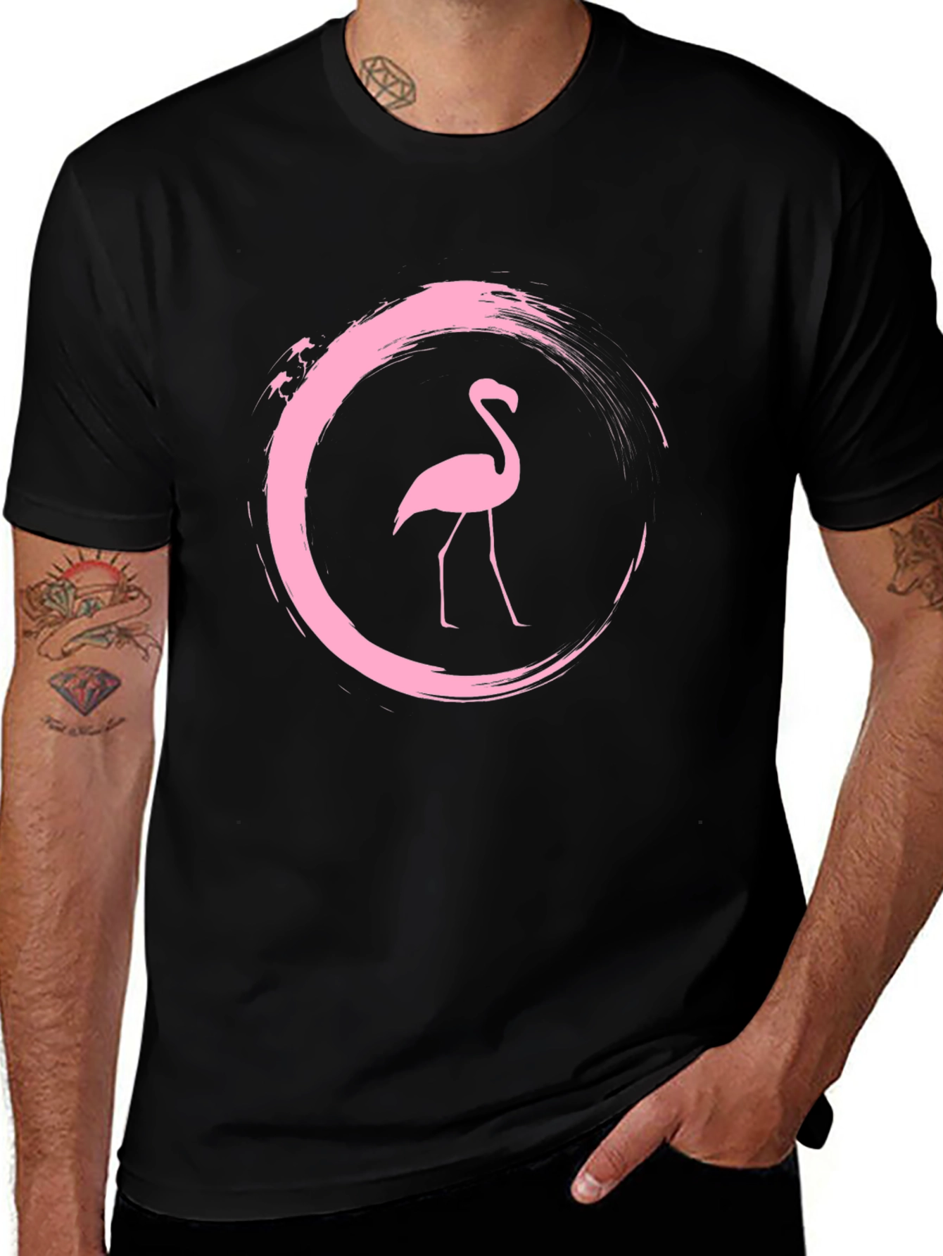 Flamingo Brush Circle T-Shirt