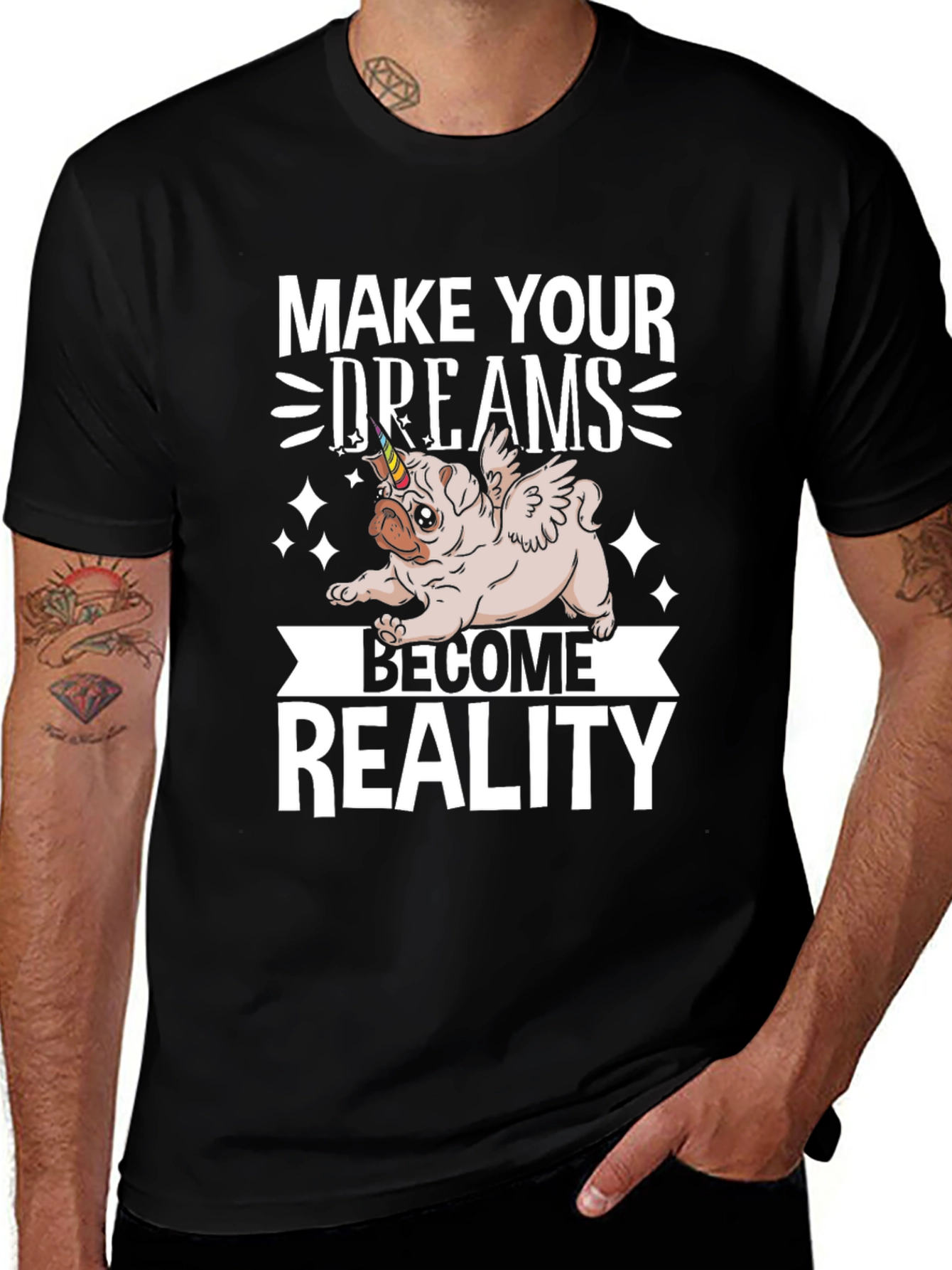 Variant 26 of Dream Reality Pug T-Shirt