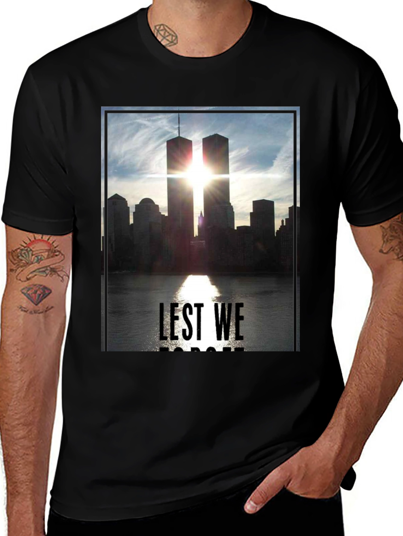 Variant 15 of Twin Towers Lest We Forget Graphic T-Shirt