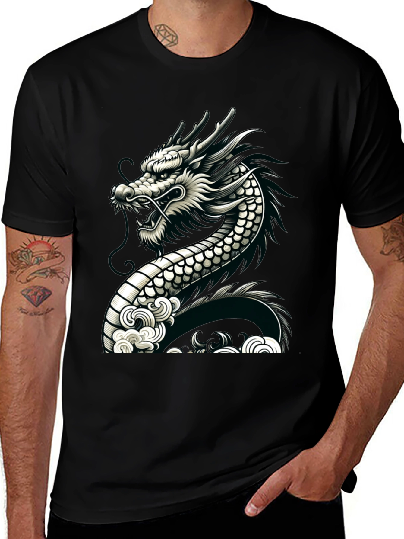 Variant 26 of Dragon Graphic Black Tee