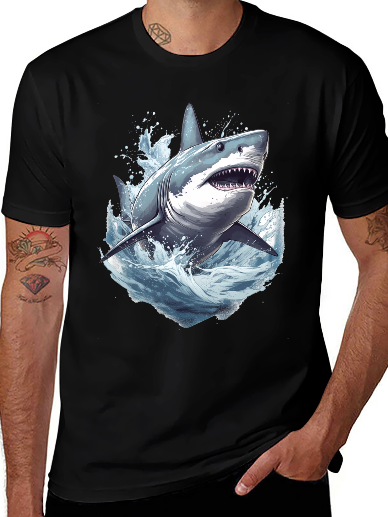 Variant 9 of Shark Attack Graphic Tee - Ocean Predator T-Shirt