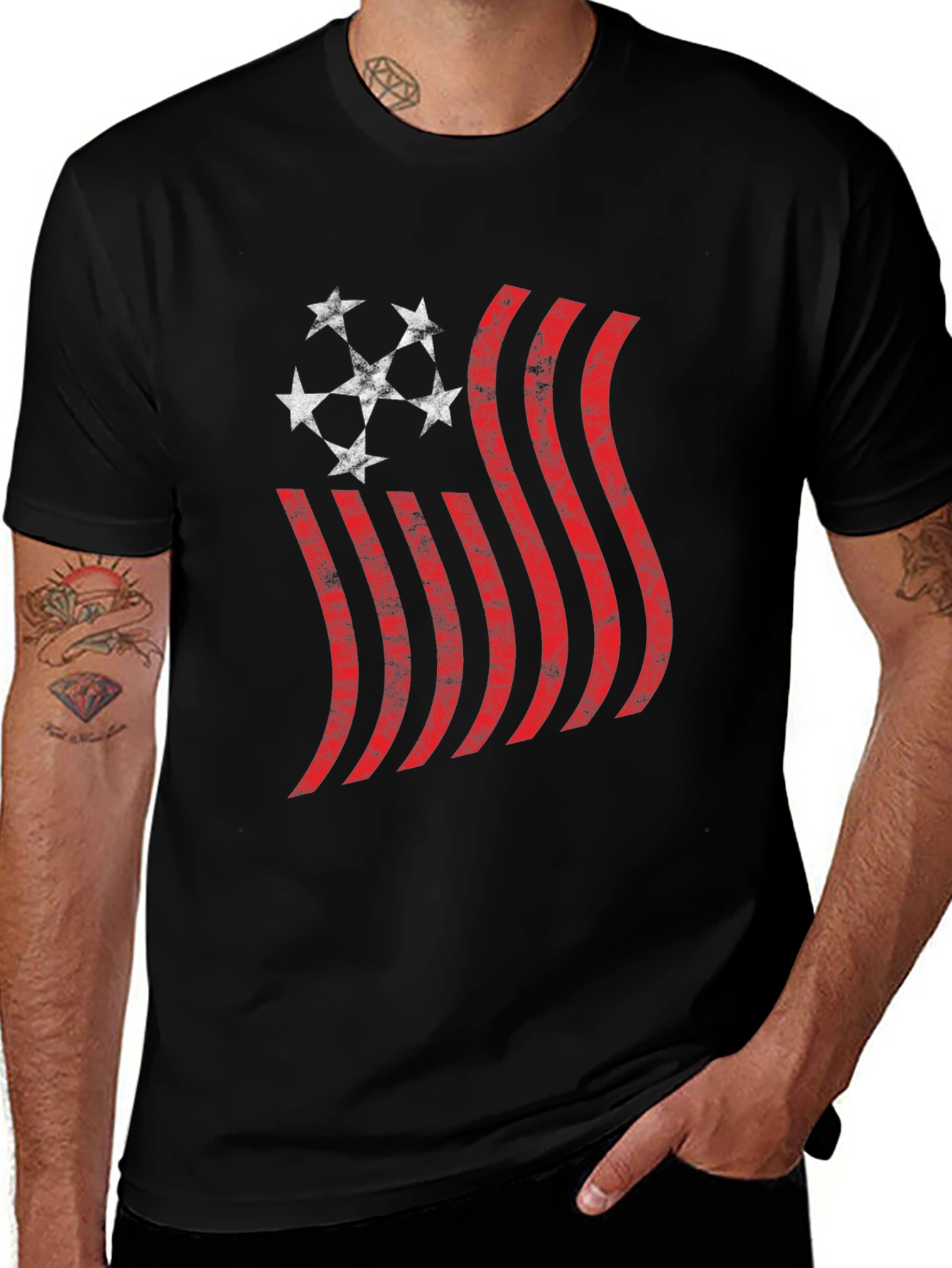 Variant 10 of American Flag Star Stripe Graphic T-Shirt