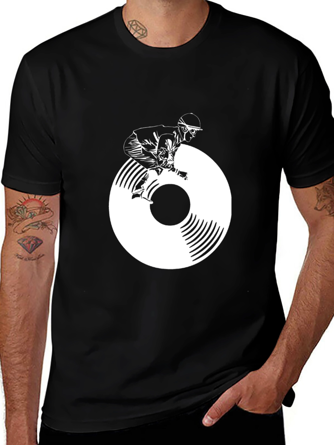 Variant 8 of Black T-Shirt with Graphic Print