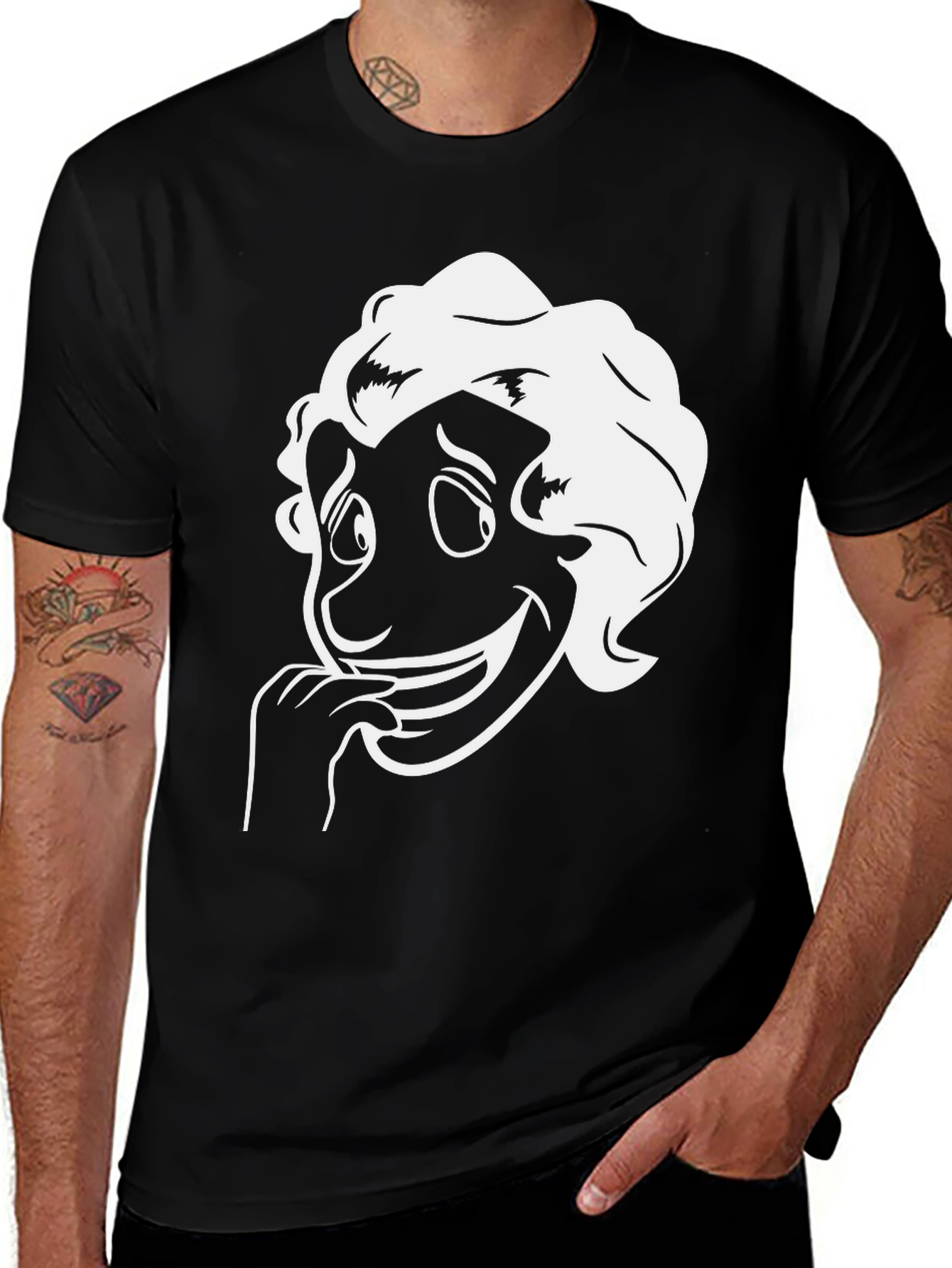 Variant 29 of Cartoon Character Graphic Tee - Black