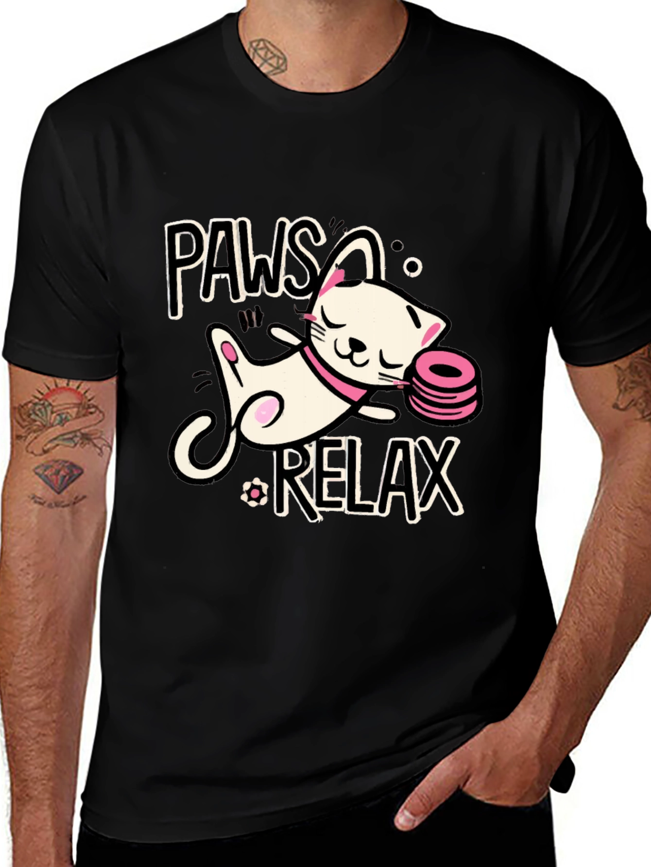 Variant 15 of Paws and Relax Cat Graphic T-Shirt