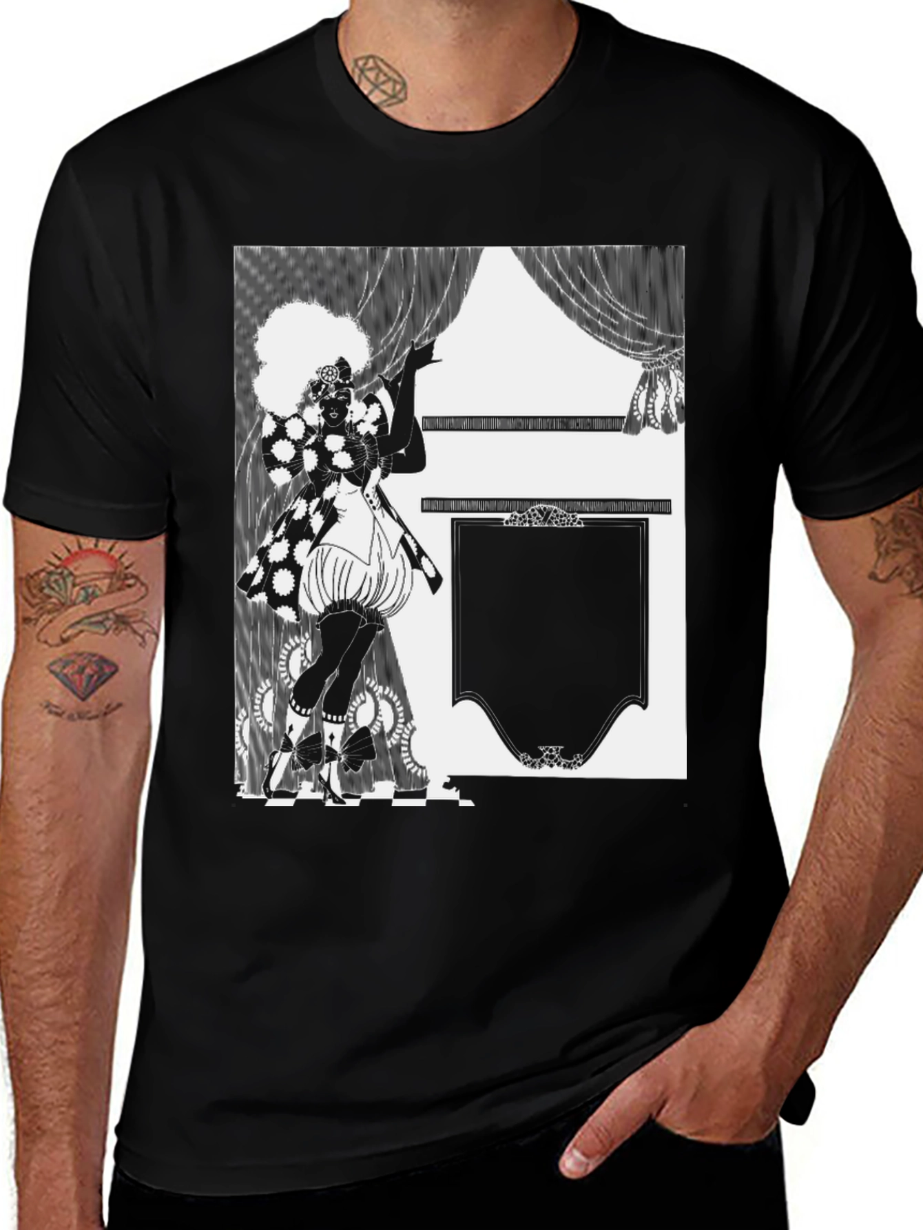 Variant 24 of Unique Graphic Tee - Bold Black and White Design