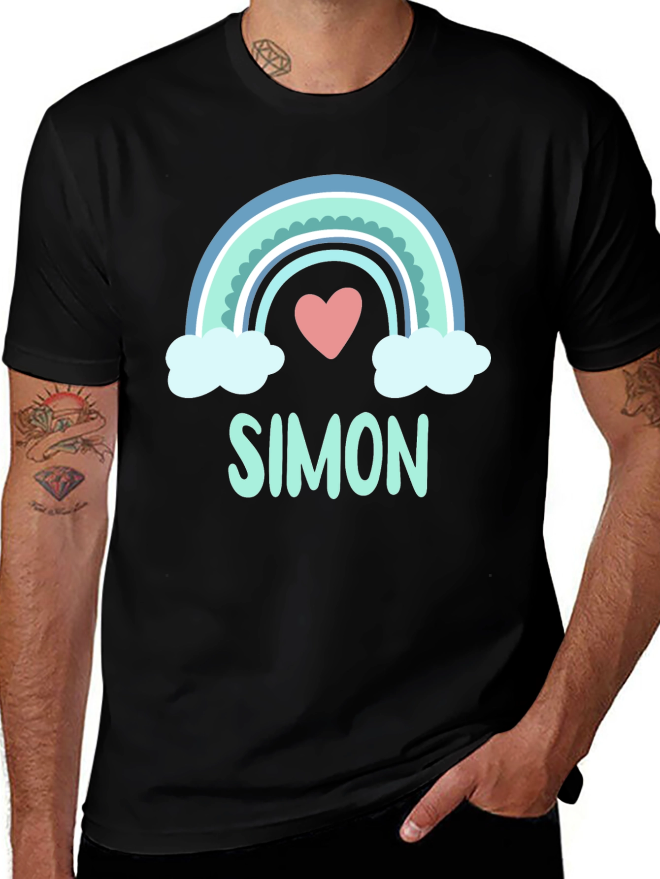 Variant 13 of Simon Rainbow Heart Graphic Tee