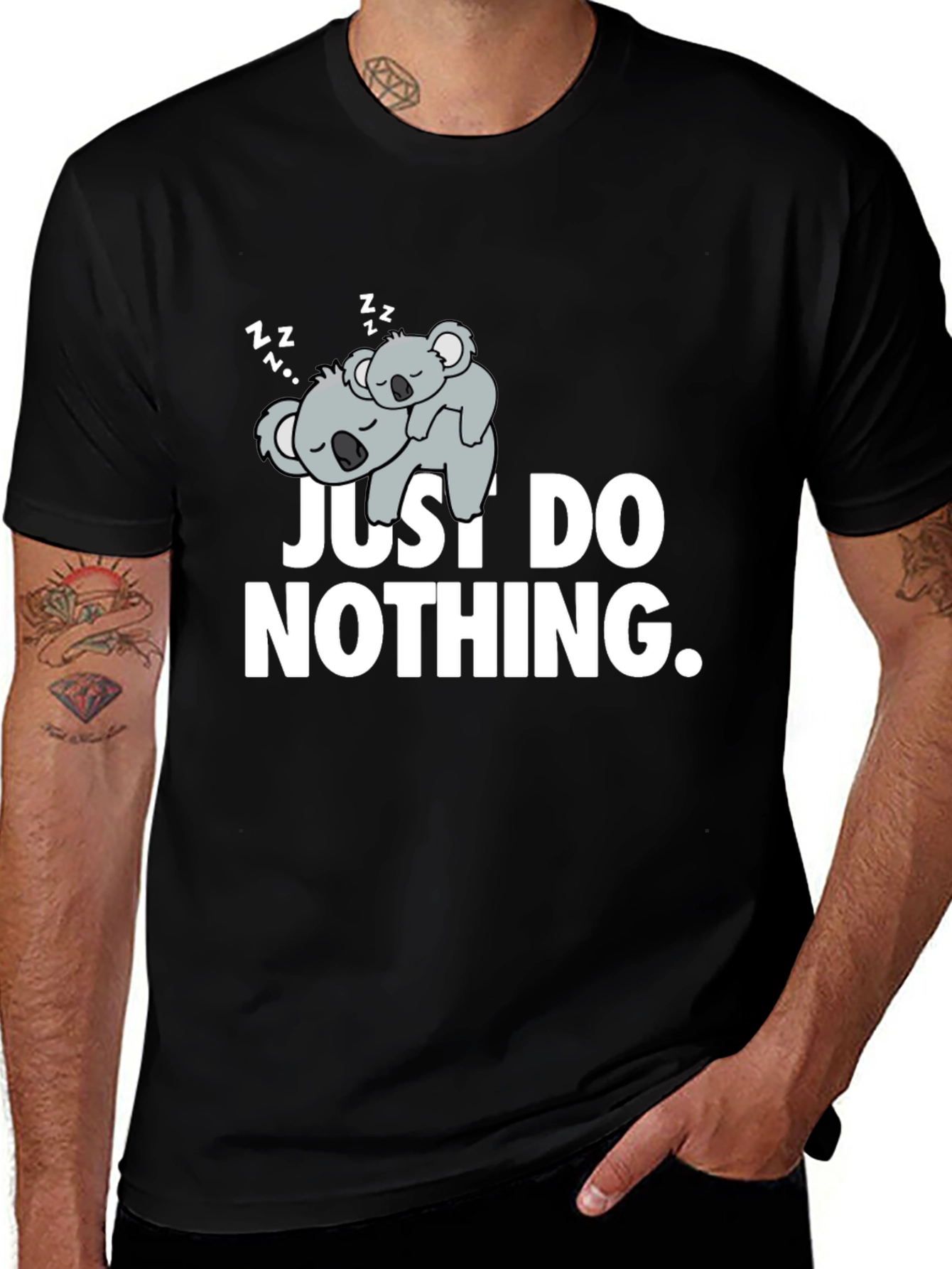Variant 14 of Lazy Koala Graphic T-Shirt - Just Do Nothing