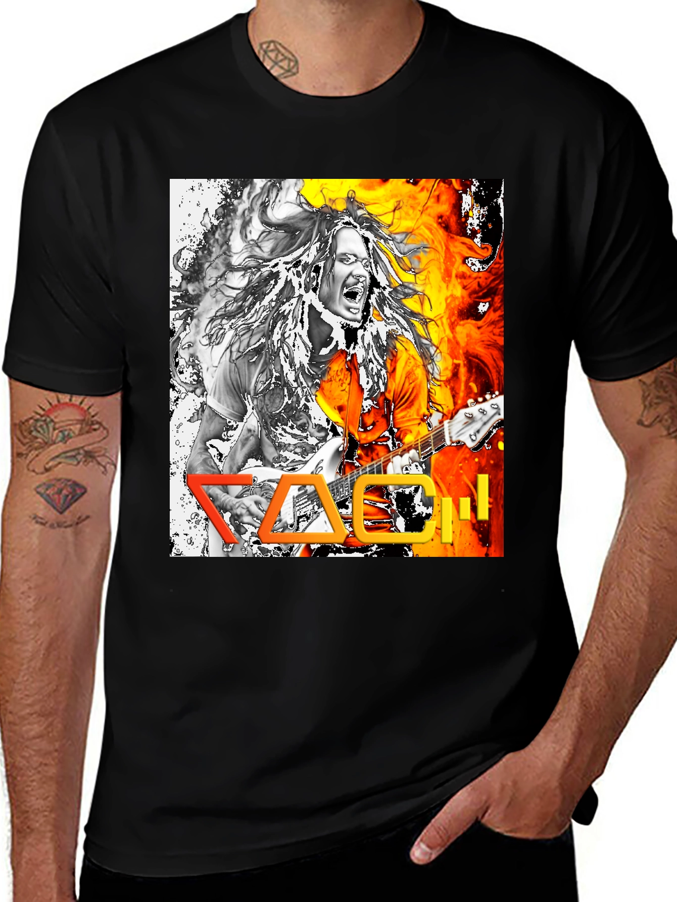 Korn Band T-Shirt - Fiery Graphic Print