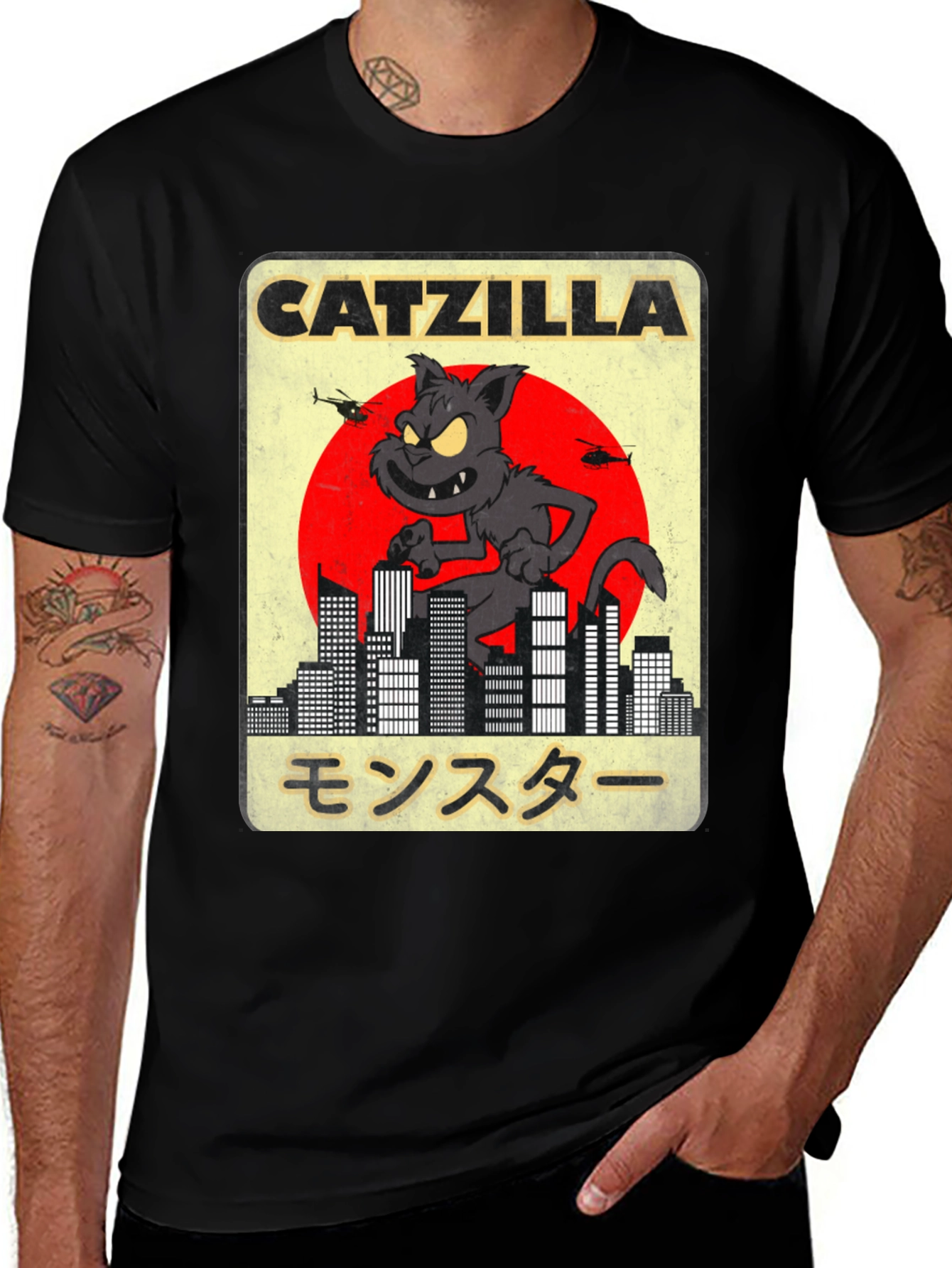 Catzilla Monster Tee - Unique Graphic Novelty T-Shirt