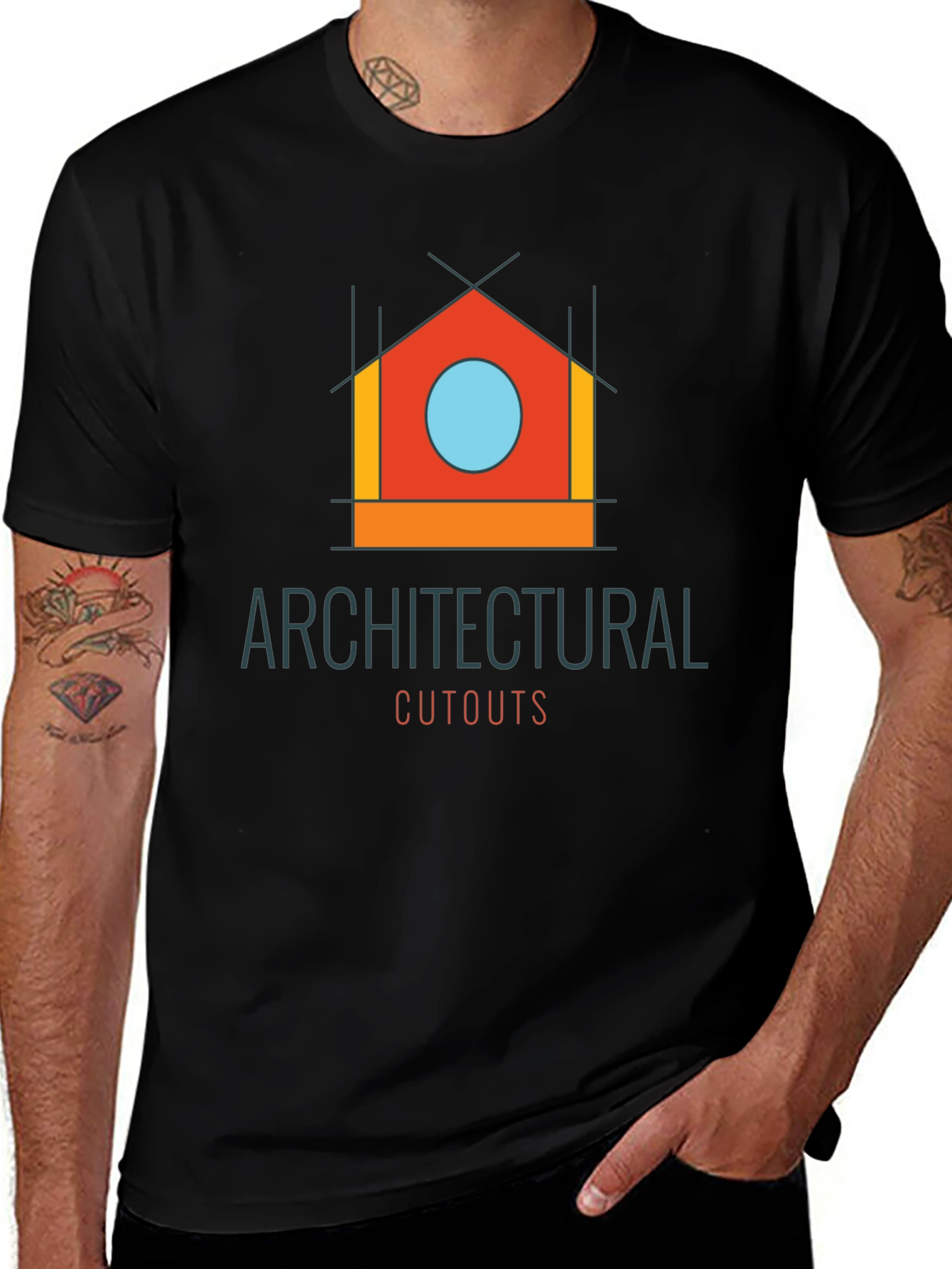 Variant 24 of Architectural Cutouts Graphic T-Shirt