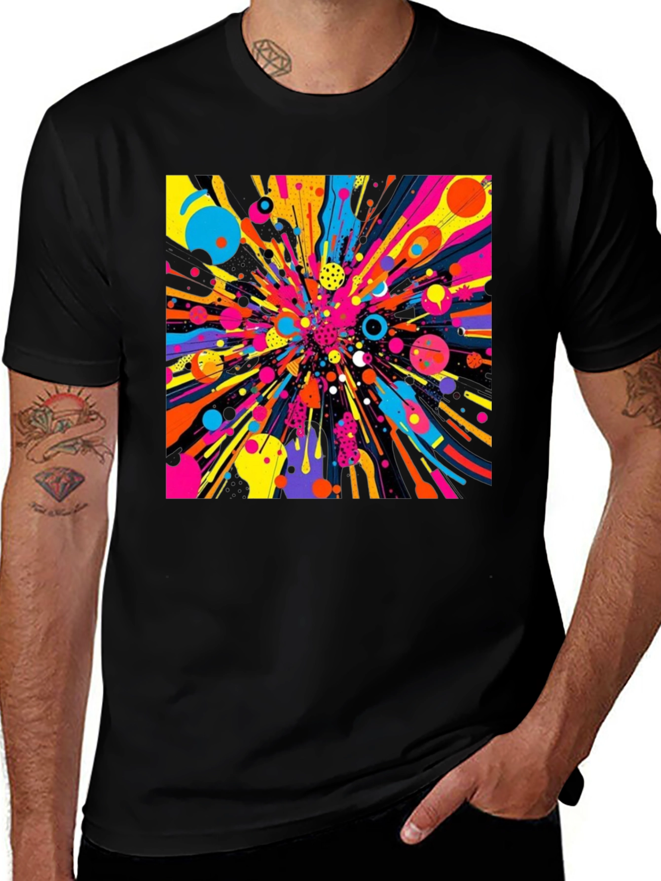 Variant 26 of Abstract Art Explosion Black T-Shirt