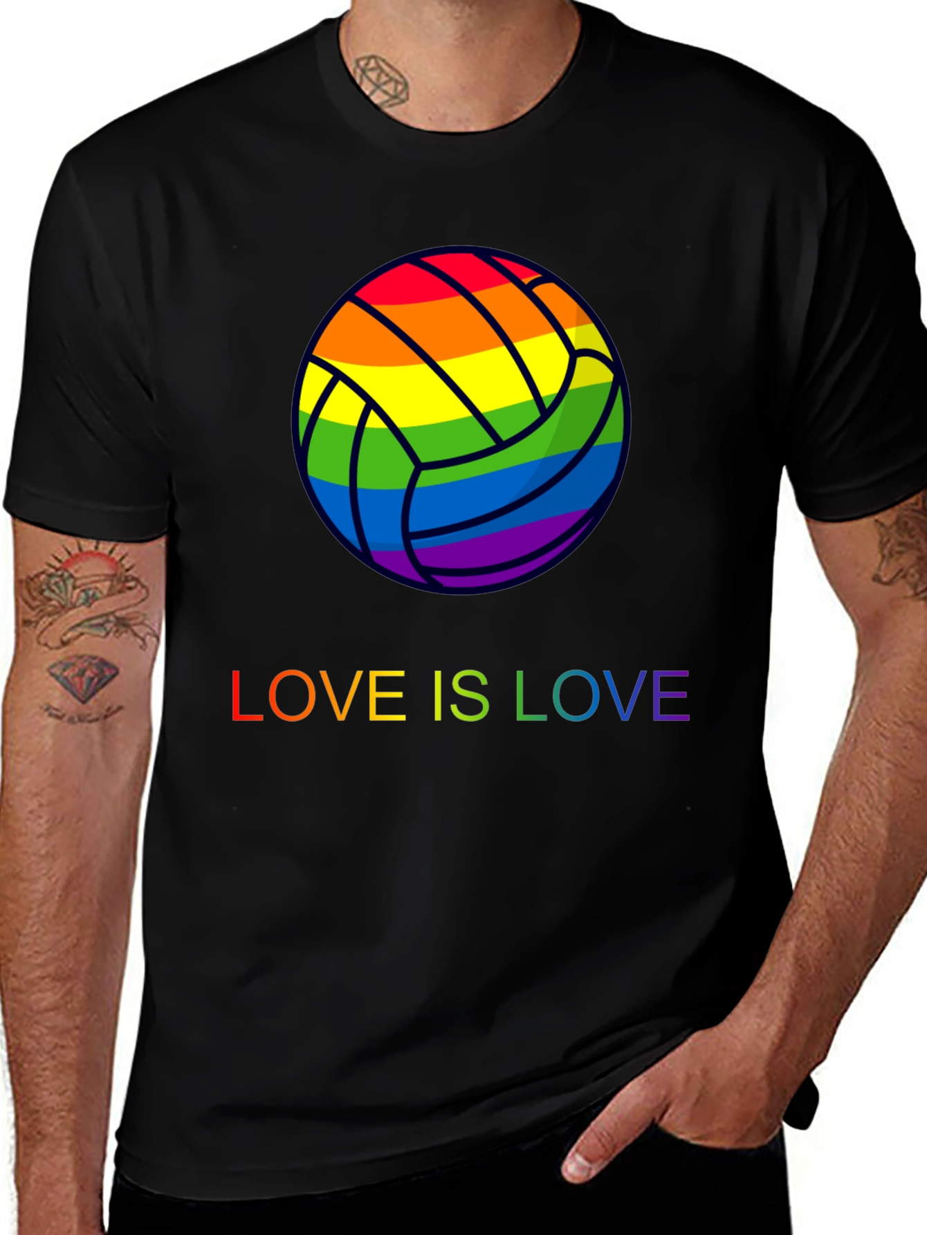 Rainbow Volleyball Love is Love T-Shirt