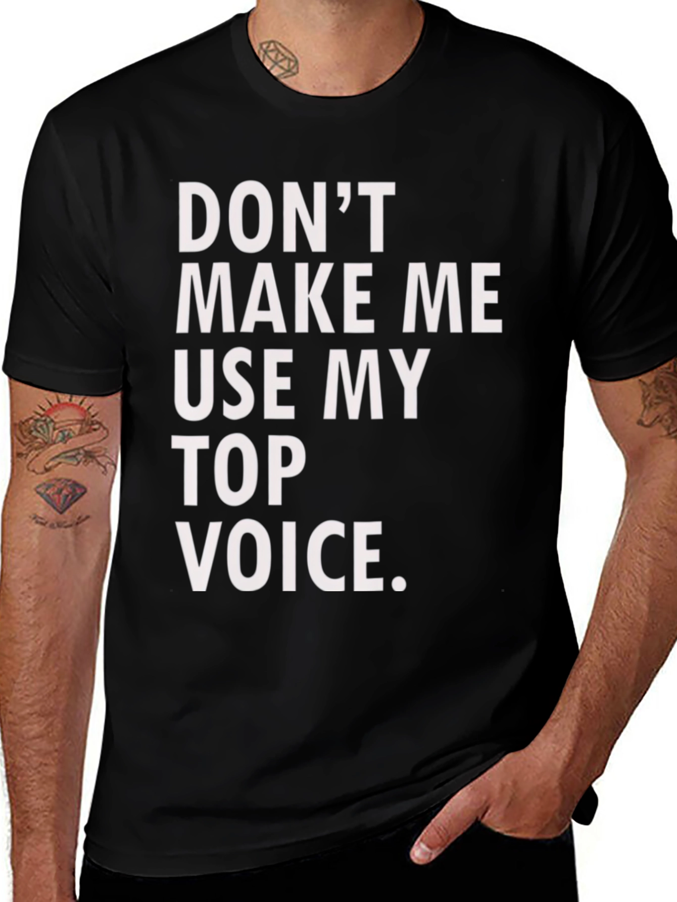 Variant 20 of Funny Top Voice Black T-Shirt