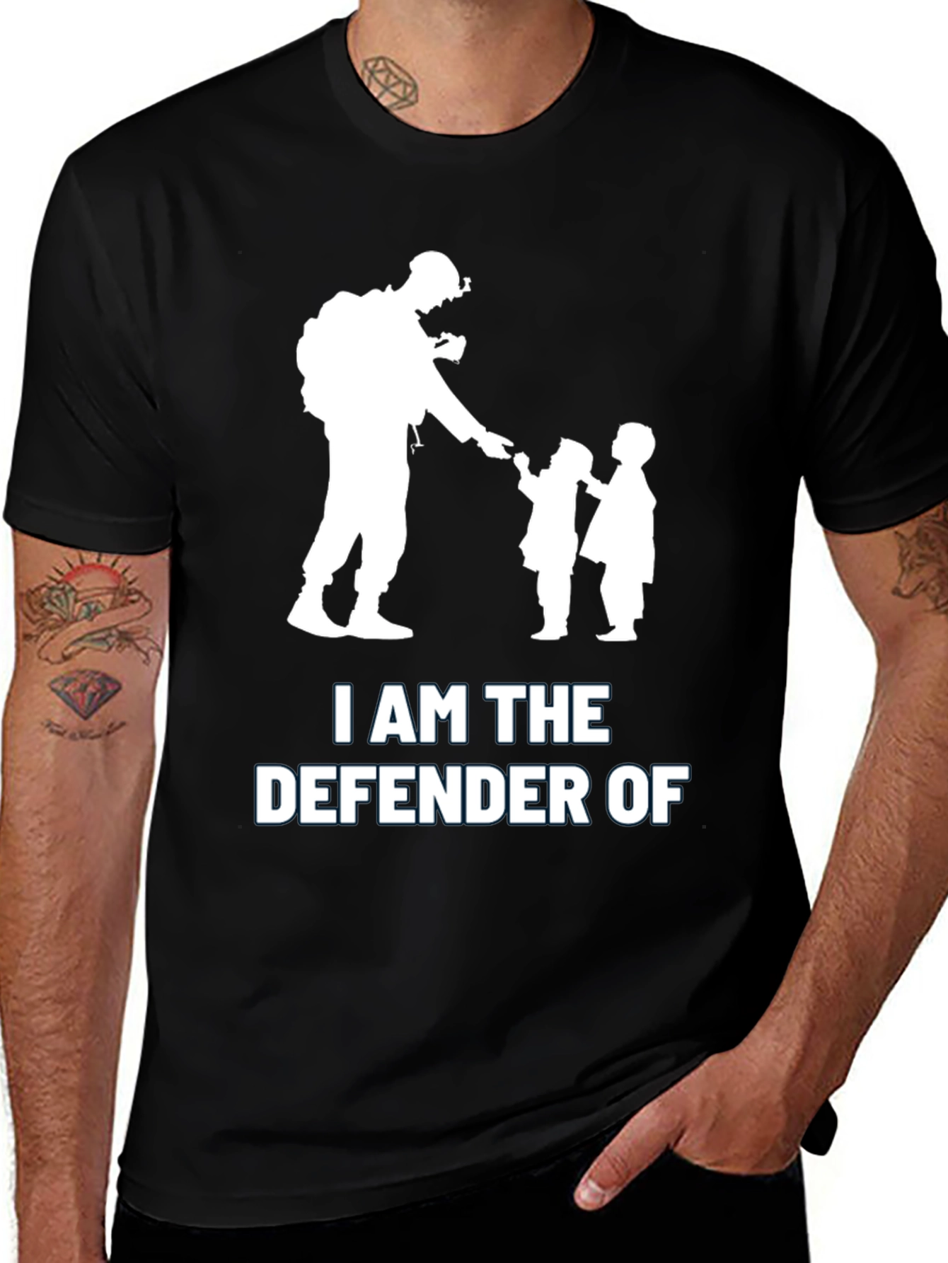 Variant 2 of Defender of Children Graphic T-Shirt - Black