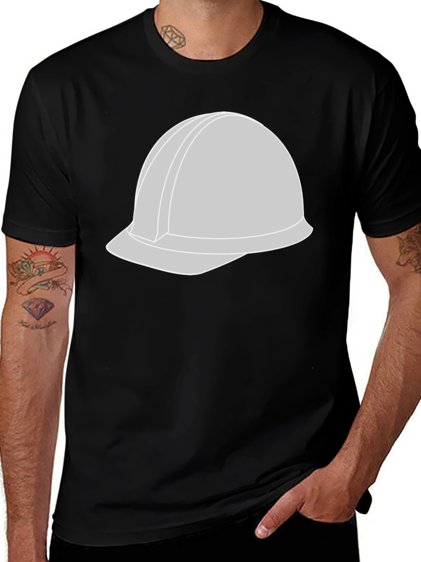 Variant 20 of Construction Helmet Graphic Tee - Black
