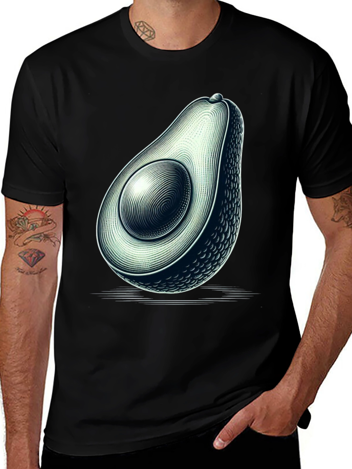 Variant 6 of Avocado Graphic Black T-Shirt