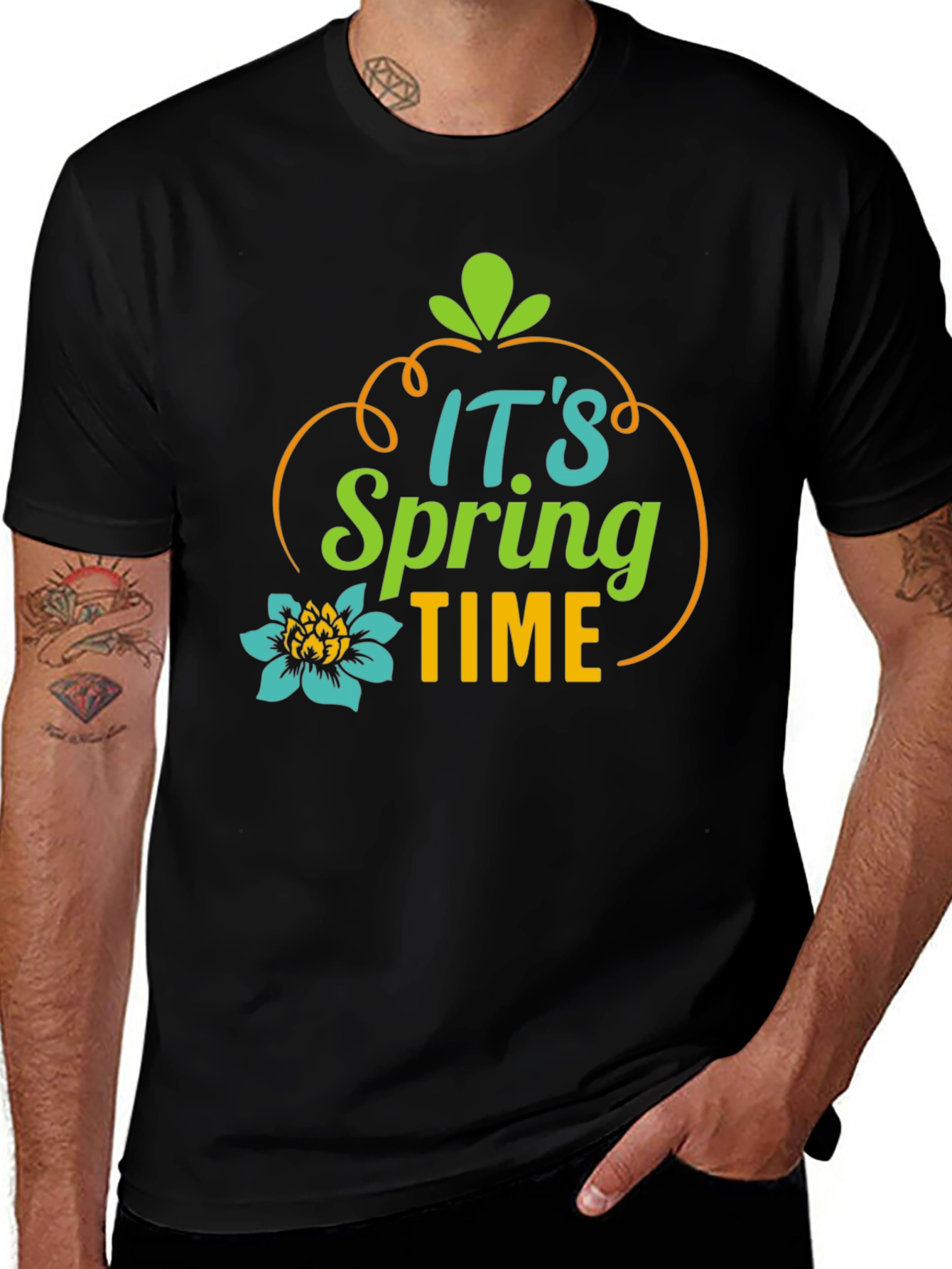 Variant 2 of It's Spring Time T-Shirt - Black