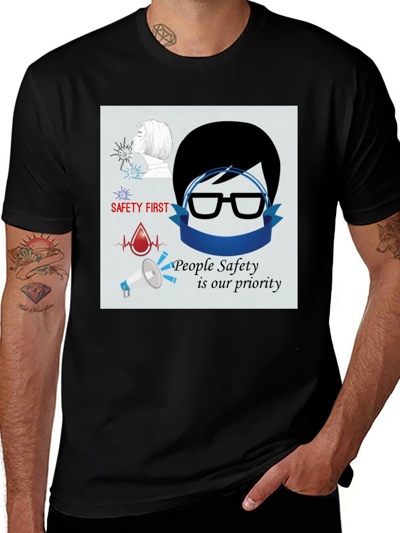 Variant 5 of Safety First T-Shirt - People Safety is Our Priority