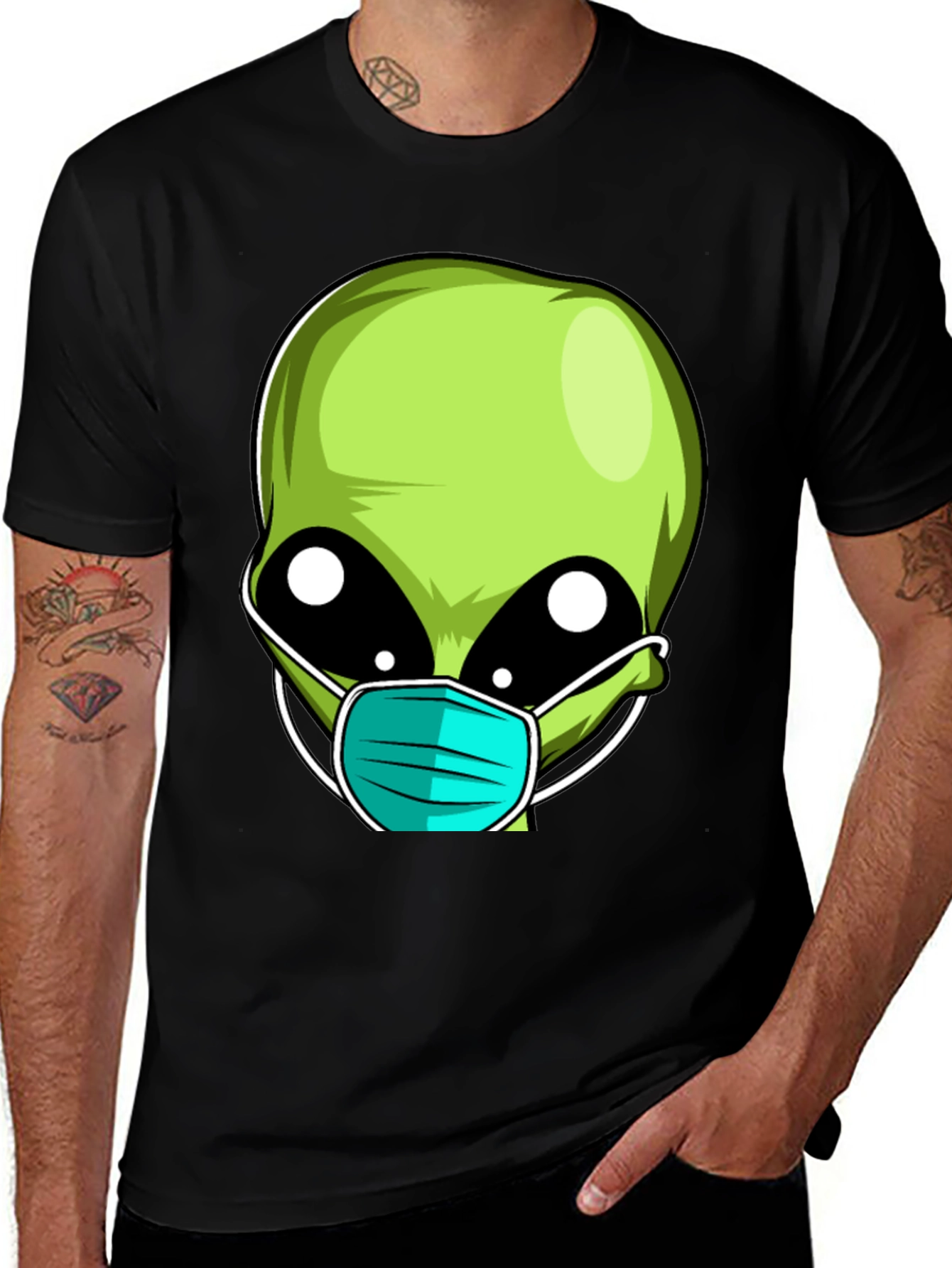 Variant 13 of Alien Face Mask Novelty T-Shirt