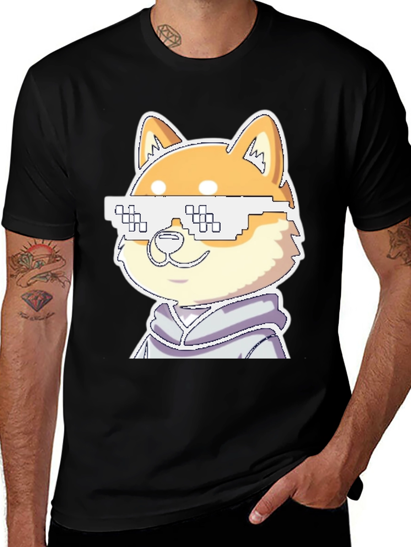 Variant 14 of Doge Meme Graphic Tee - Black T-Shirt