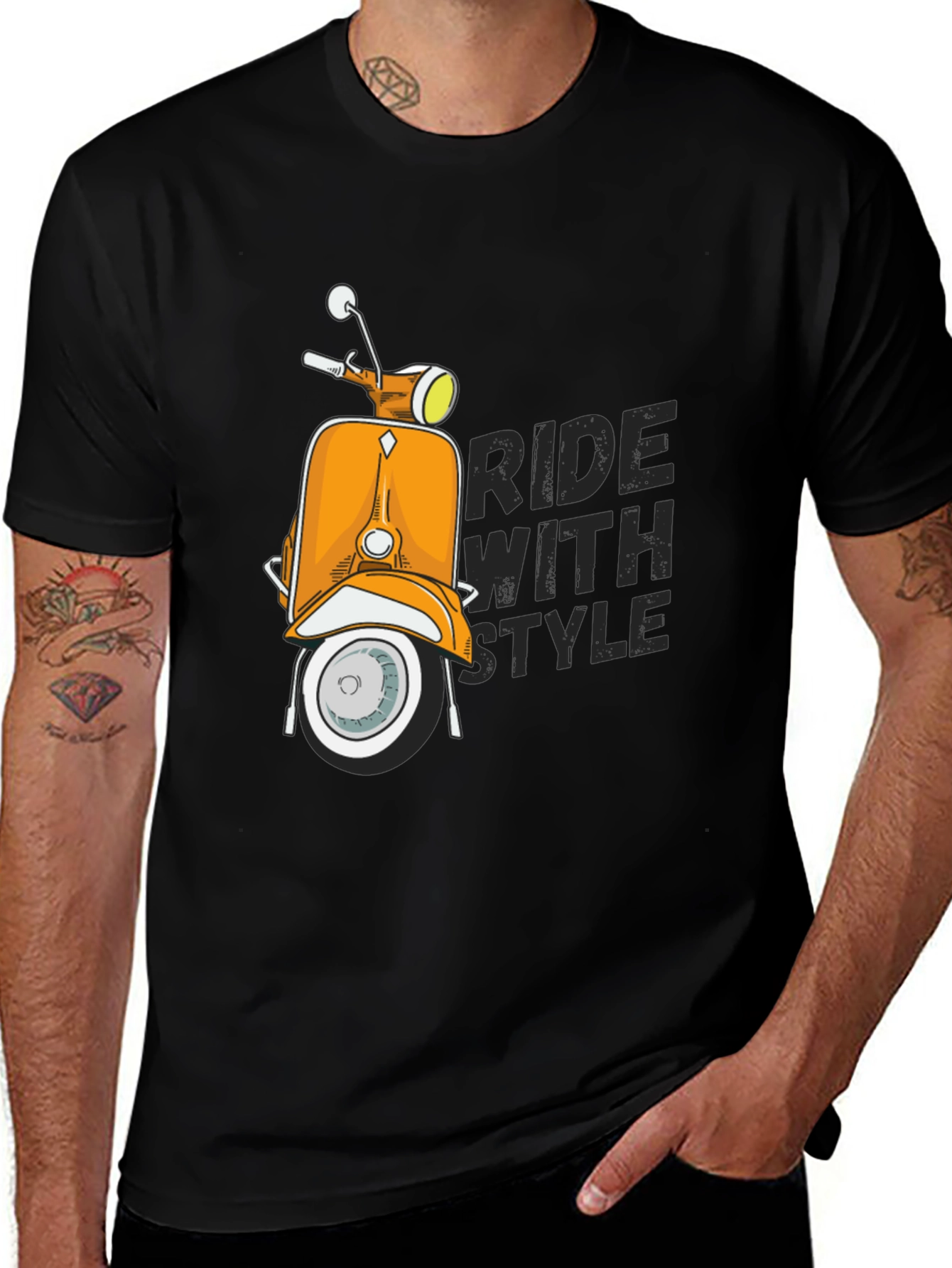 Variant 15 of Ride in Style Scooter Graphic Tee - Retro Cool